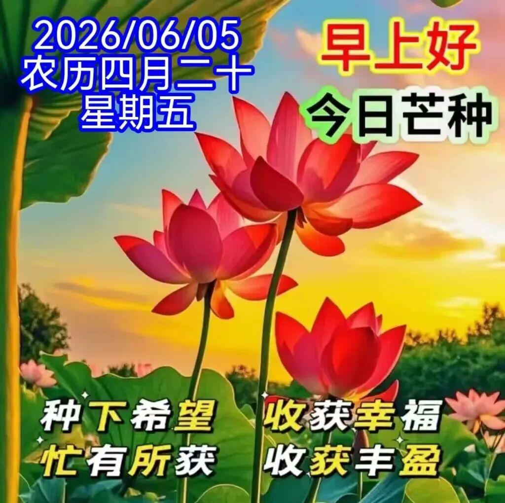 💖芒种悄来到，问声朋友好，培植幸福树，喜收开心果，🍒❤️起早又贪黑，光阴不虚