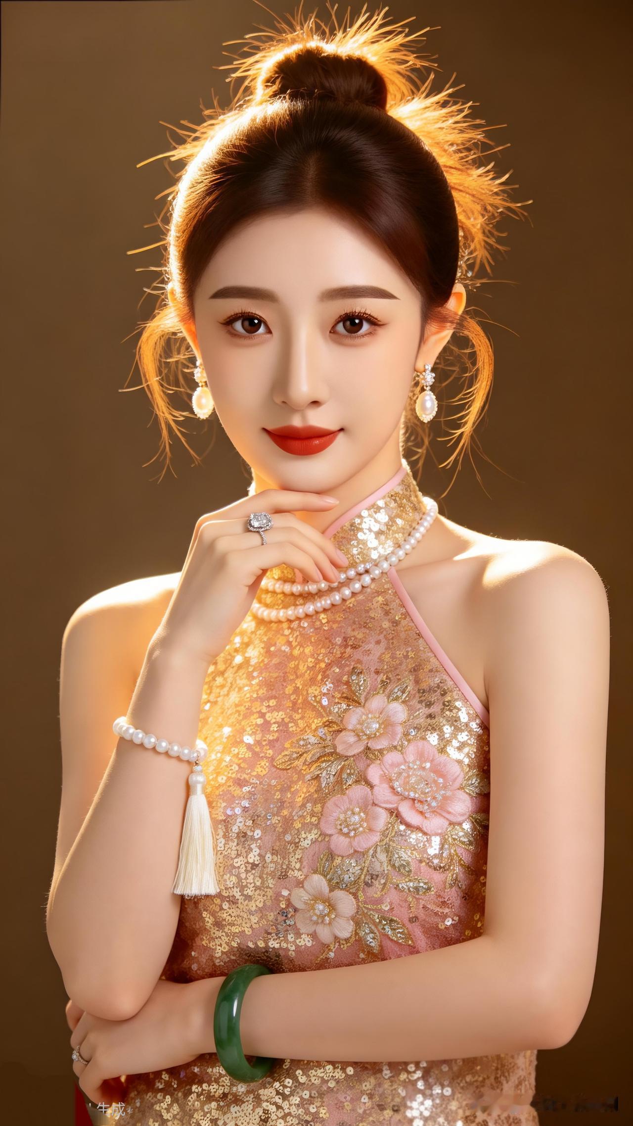 优雅气质，珍珠与花饰的完美结合，尽显东方韵味！