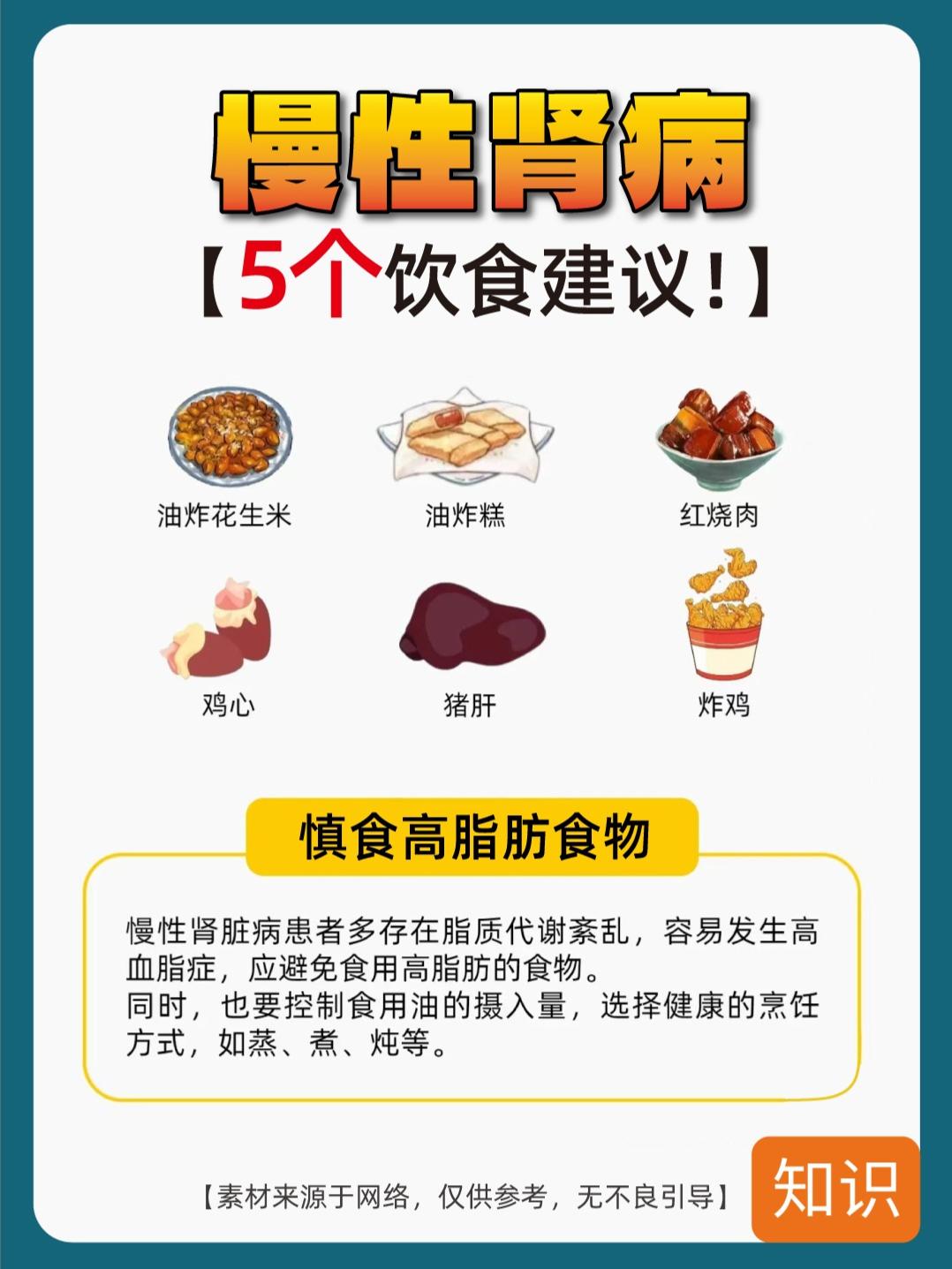 慢性肾病，5个饮食建议！