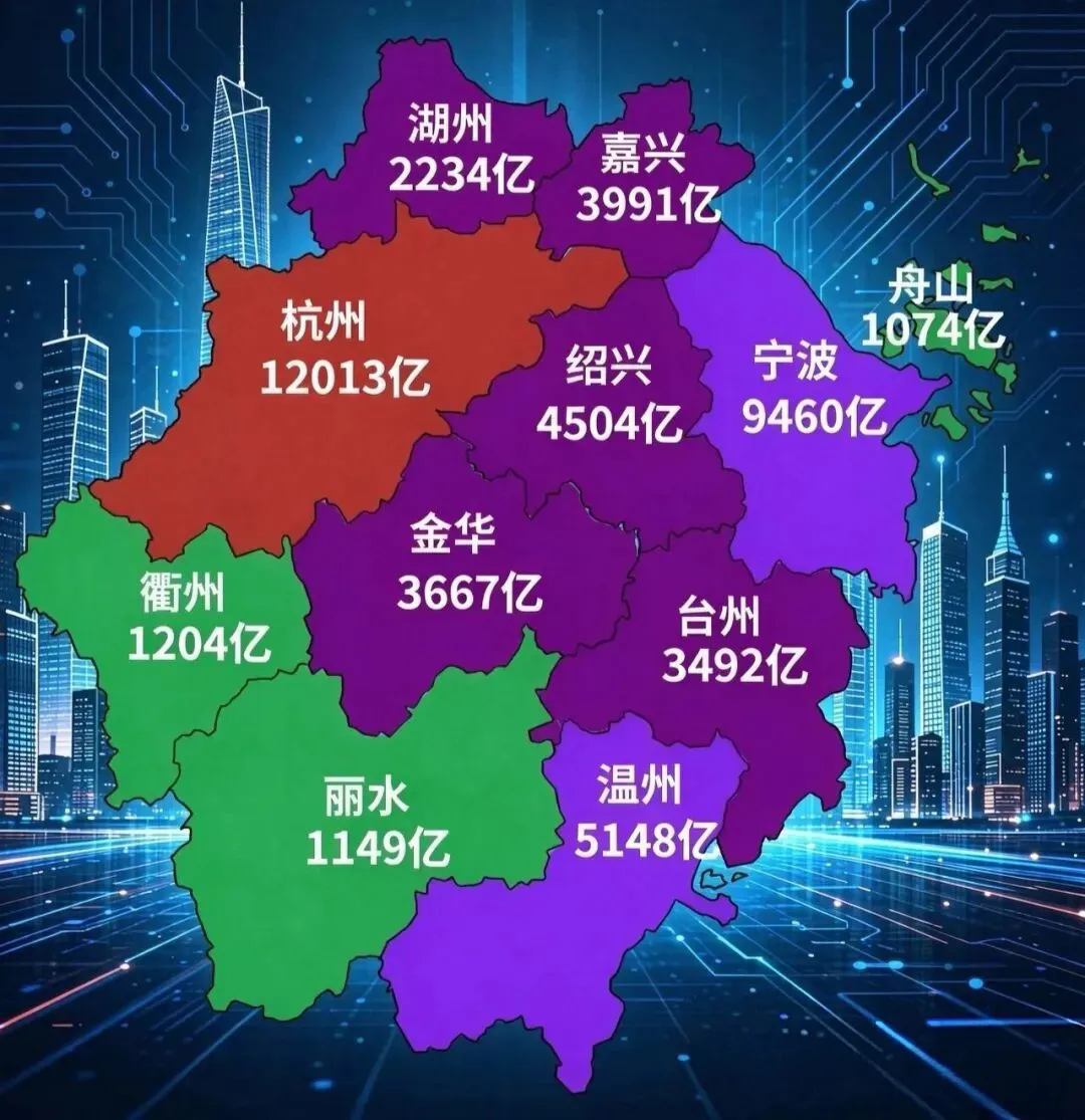 看完这份浙江各市GDP榜单才发现，我们都被排名骗了！杭州12013亿，一骑绝尘！宁波9460亿，稳坐
