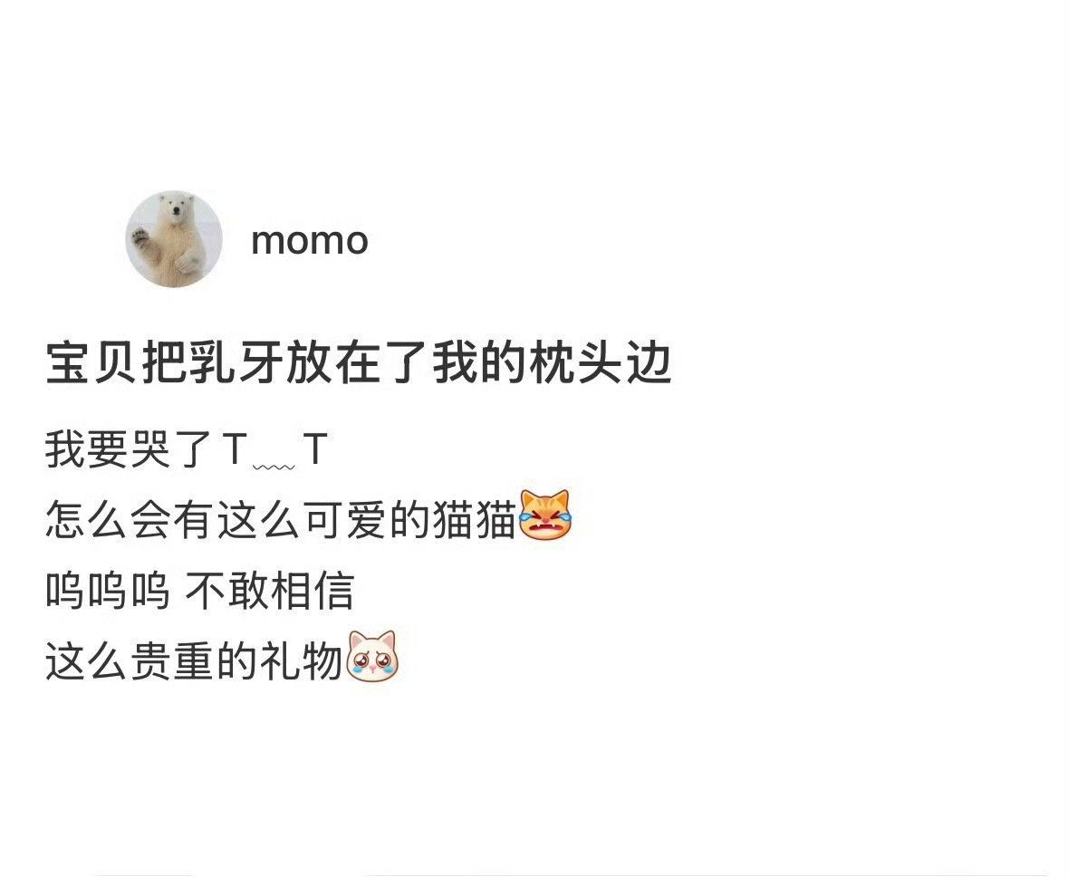 小猫把乳牙放在了我枕头旁​​​