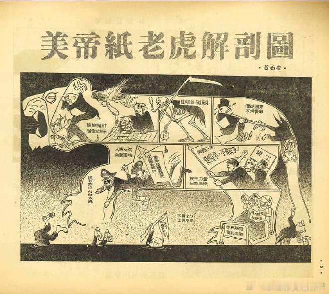 美国纸老虎解剖图（吕西安1950年）​​​