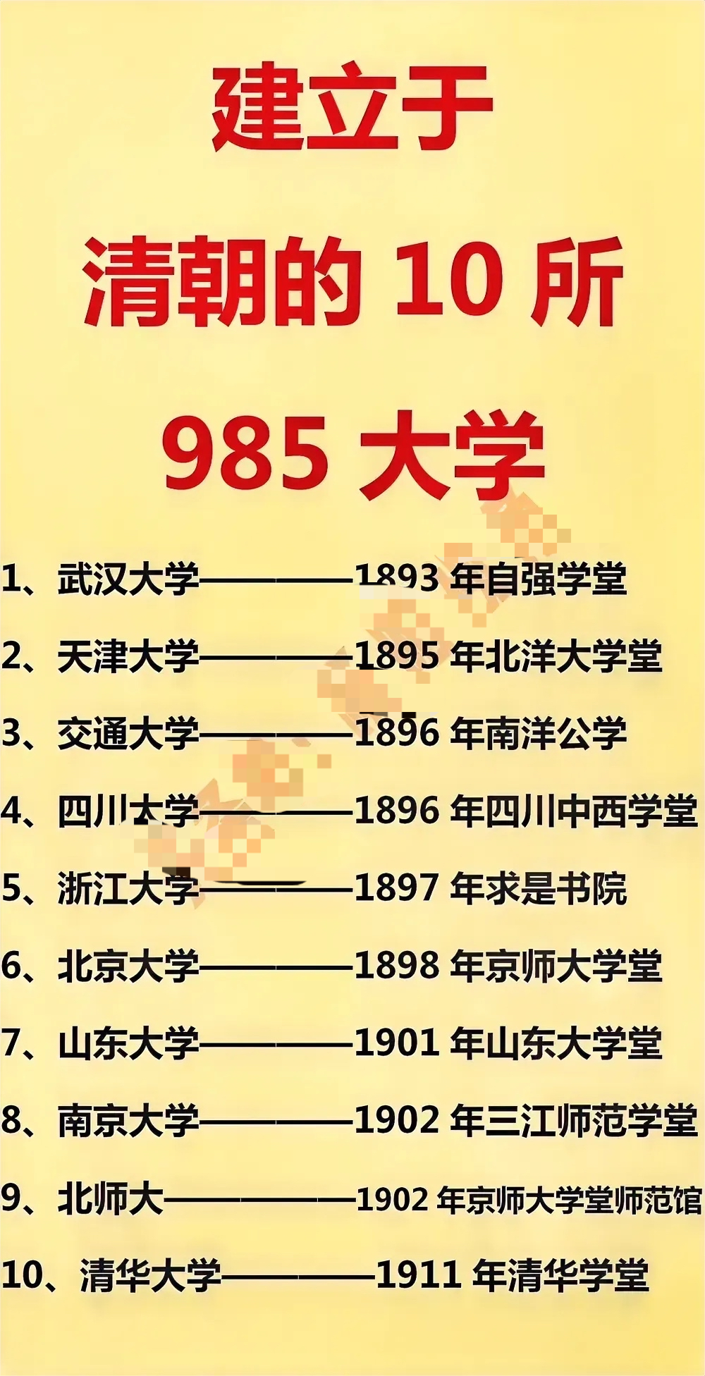 天津大学，是百年名校。武汉大学，是百年名校。北京大学，是百年名校。如图所