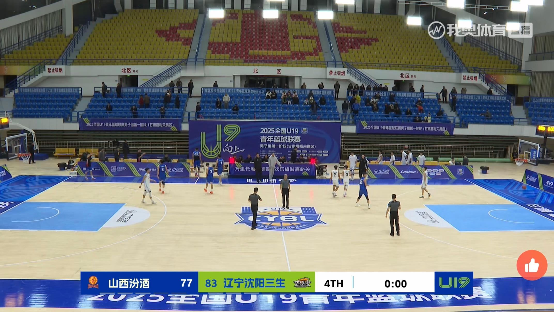 代彦龙解禁复出，轰下30分10篮板，辽宁U19男篮83-77战胜山西U19男篮。