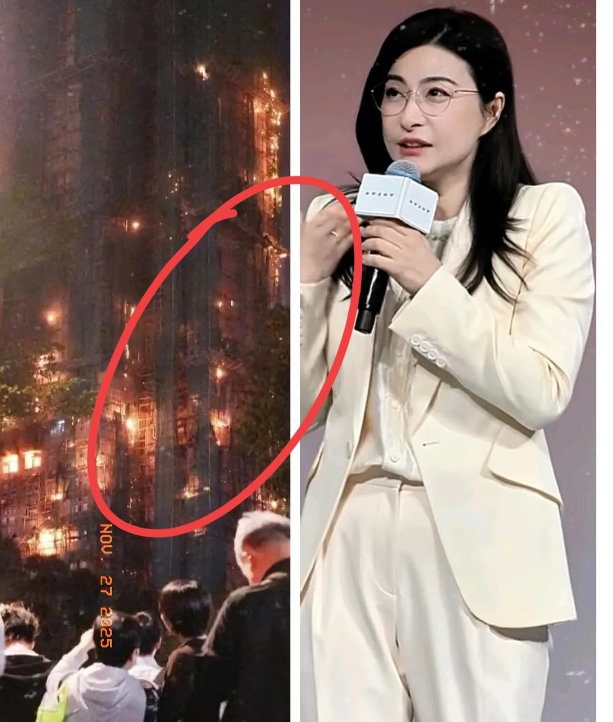 现在最揪心的，当属郭晶晶了吧！嫁到香港这么久，她头回遇上这么大的火灾！看着