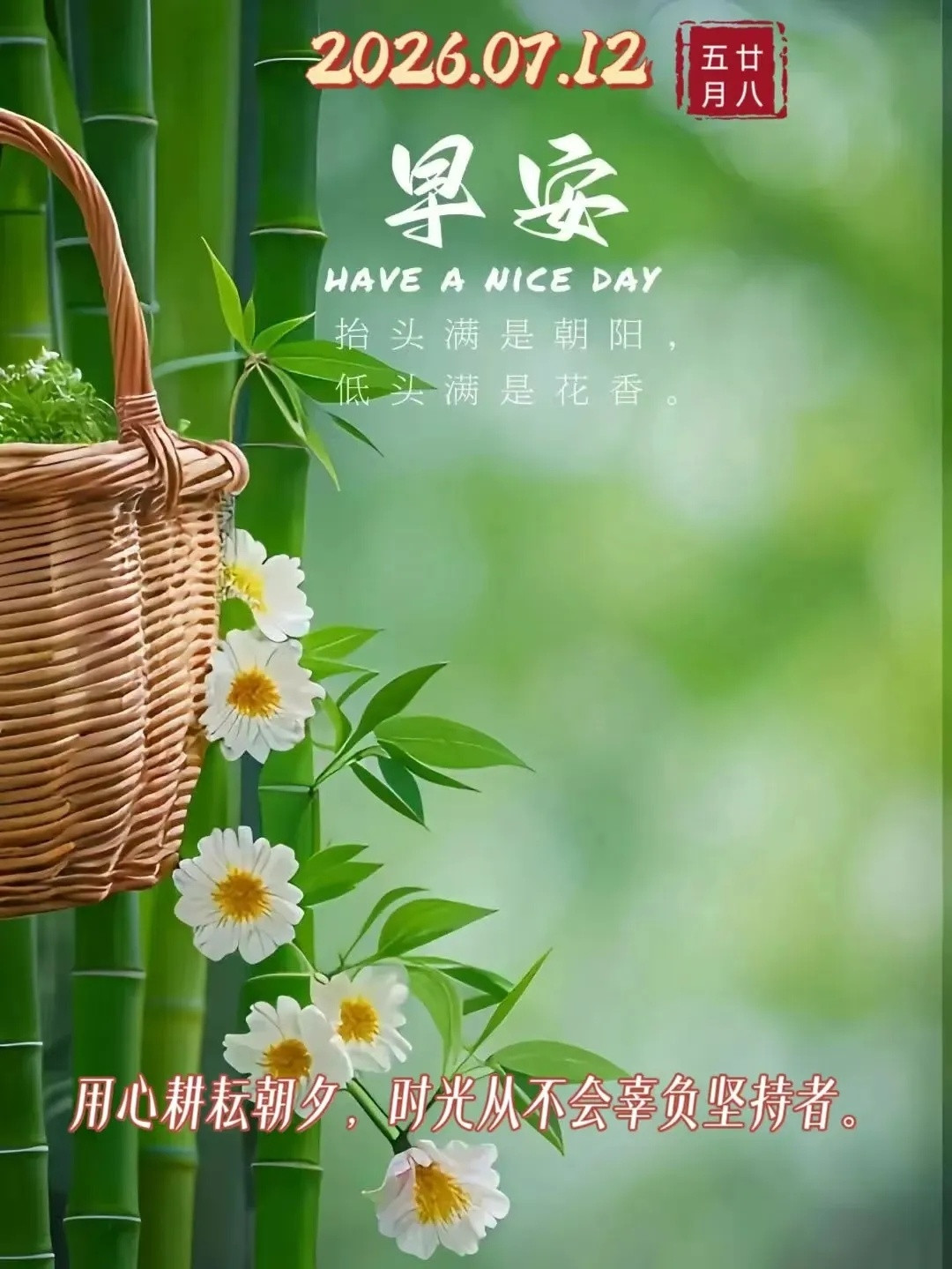 🎉周日快乐，安康吉祥！💝人生没有重来，不必事事完美，不必人人喜欢。半生风雨半