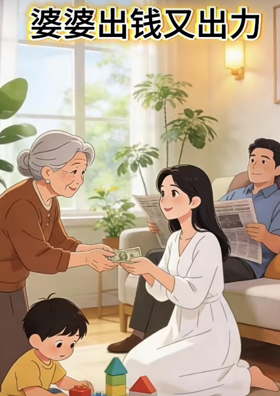 婆媳相处，心暖胜一切1.婆婆出钱又出力，是满心的疼爱与牵挂，这份情要记在心