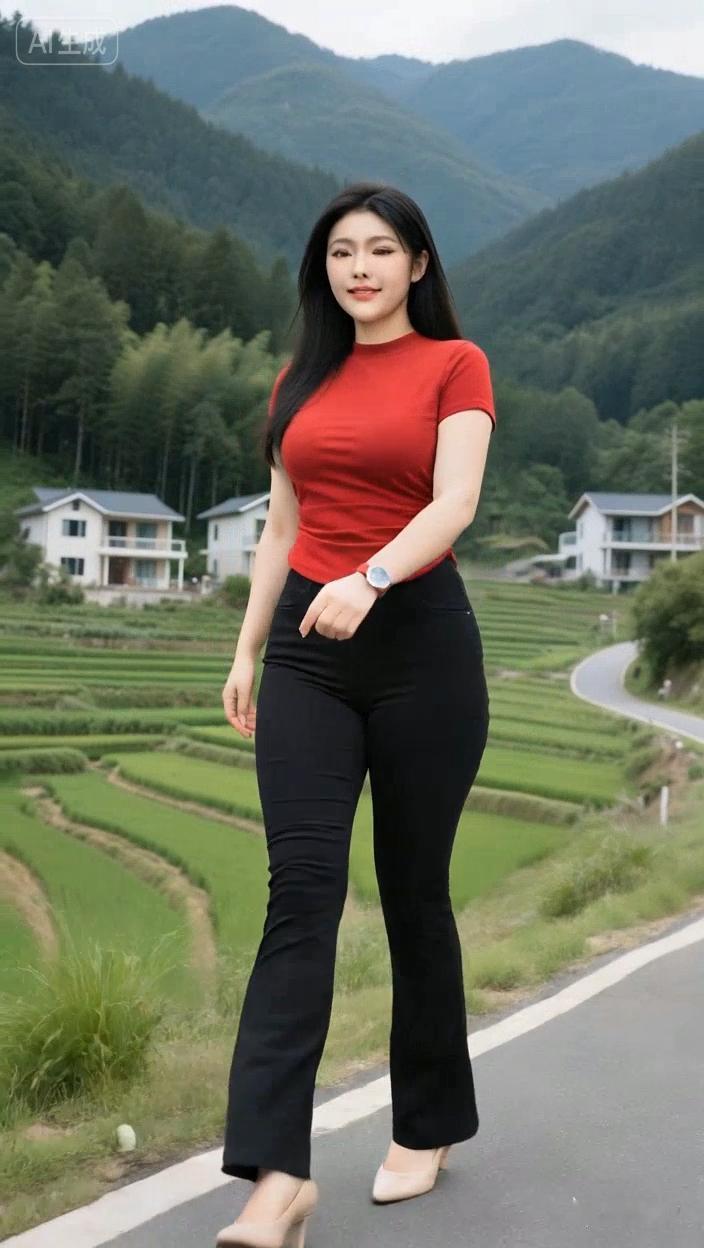 七绝●美丽乡村/新韵青山绿野绕家乡，策划整齐建靓房。美丽梯田如画卷，