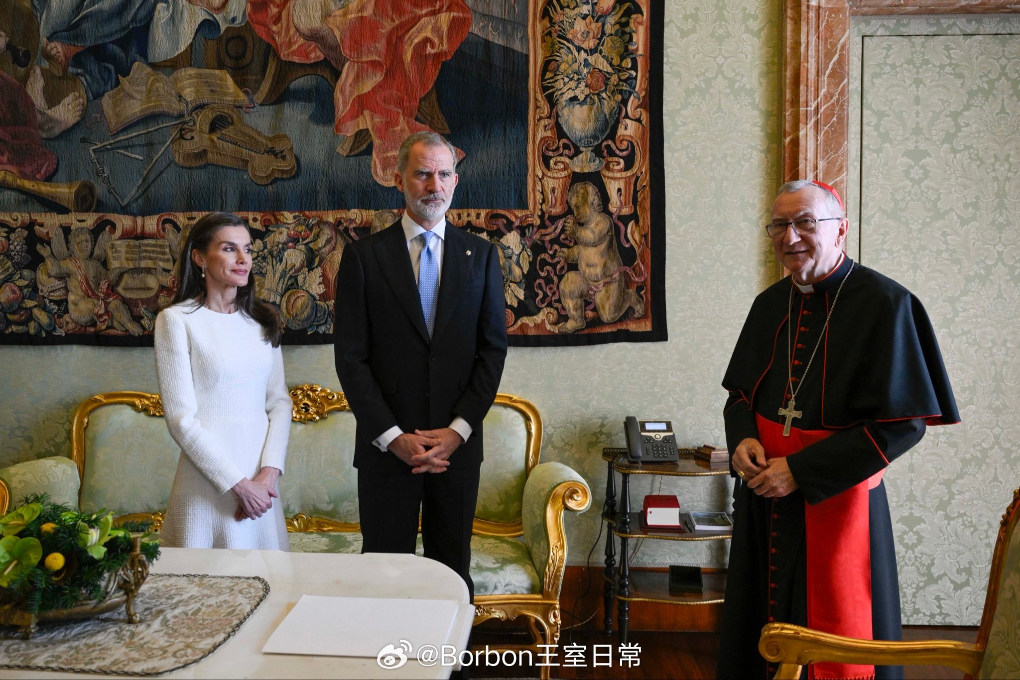 西班牙王室费莱昨日行程part2，在觐见良十四世后，费莱会见了PietroP