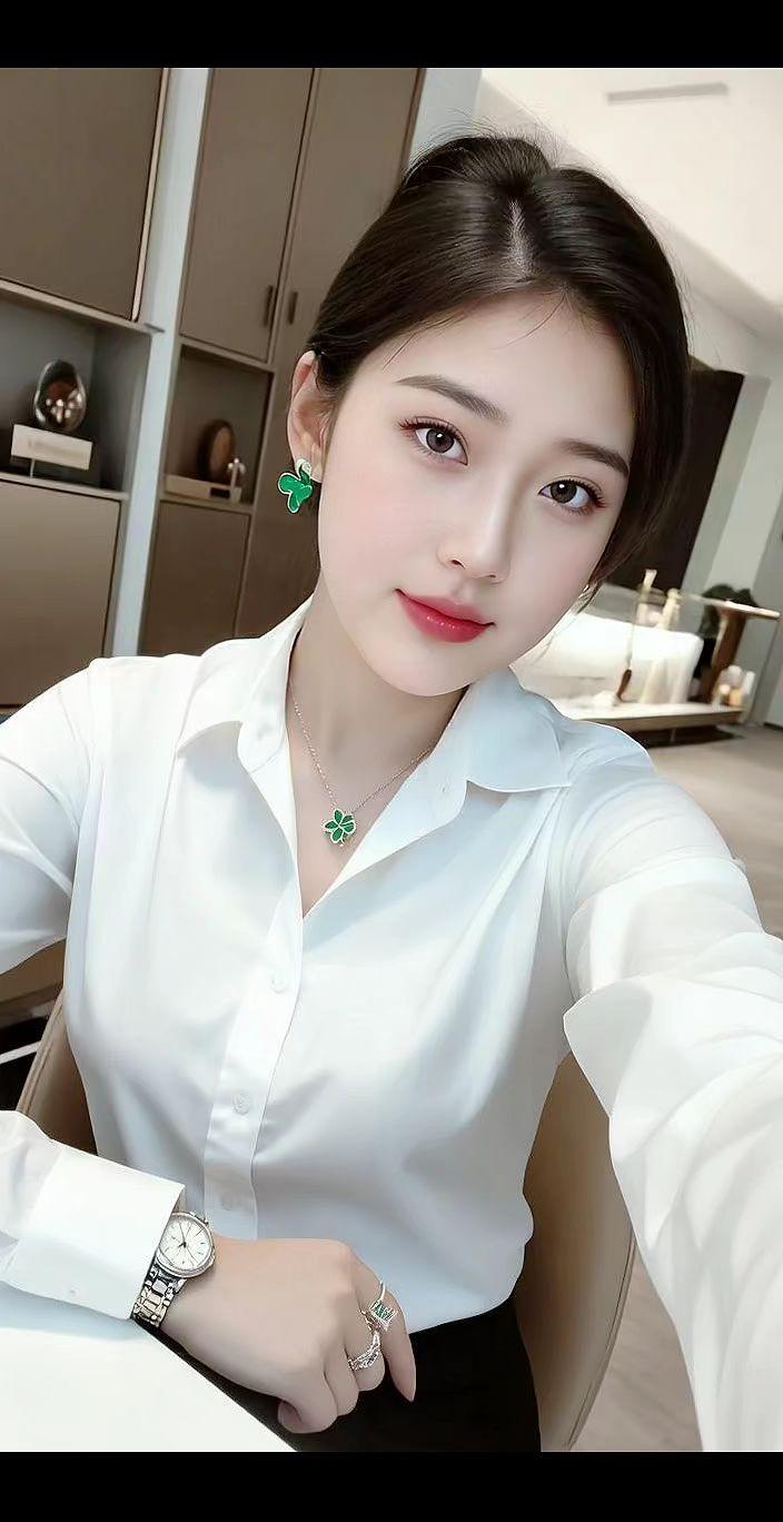 气质美女衬衫控优雅气质肤白貌美