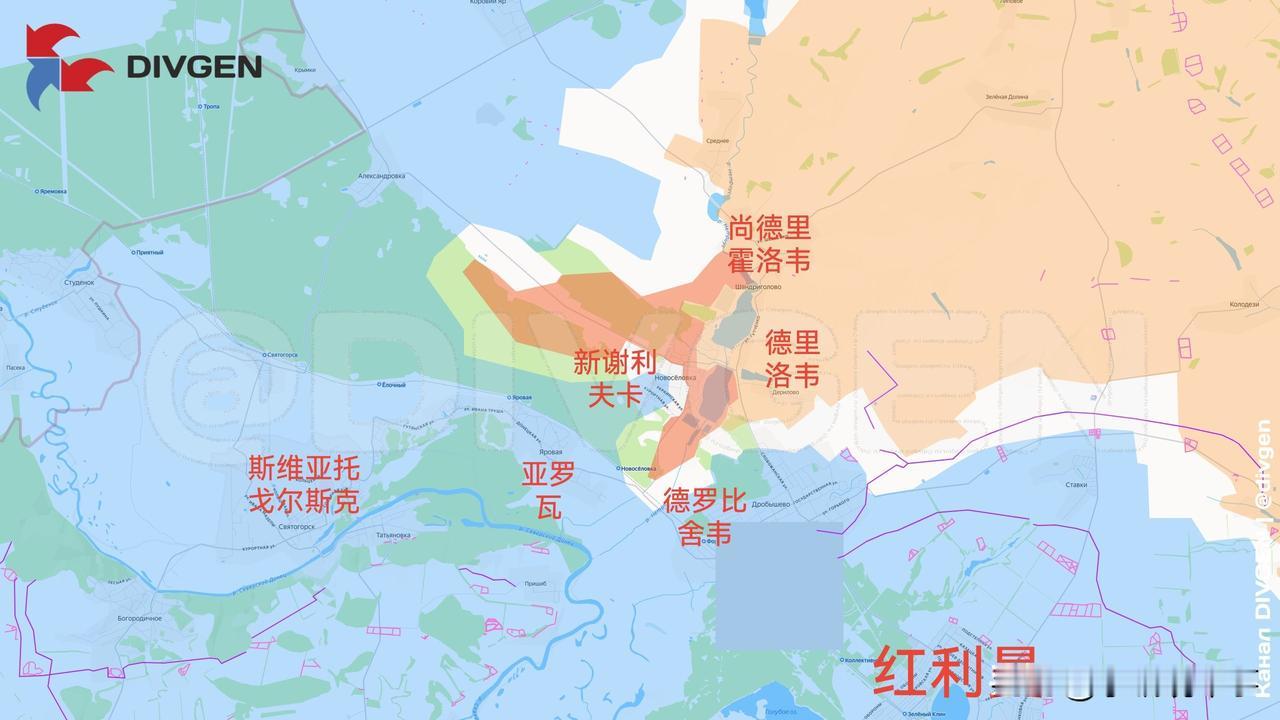10月18日箭头社更新俄乌战报：图一：俄军在红利曼方向的新谢利夫卡村及其附近