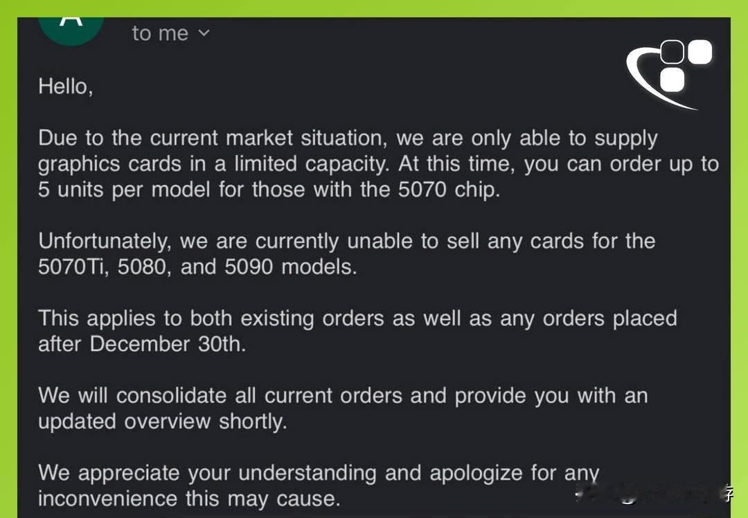 欧洲显卡荒来袭！当下欧洲显卡短缺情况究竟如何？一家德国零售商分享了一封来自德