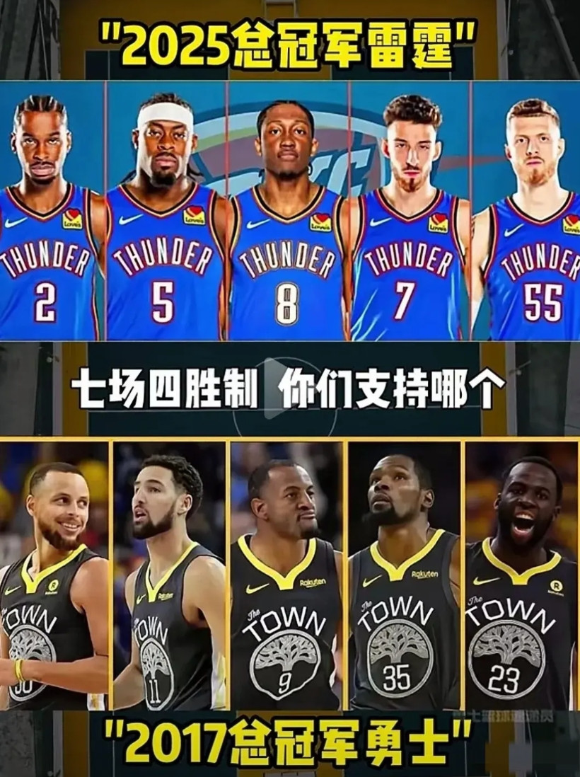最近看到有很多网友拿如今的雷霆与2017年的勇士做对比，都说雷霆能够媲美当年的勇