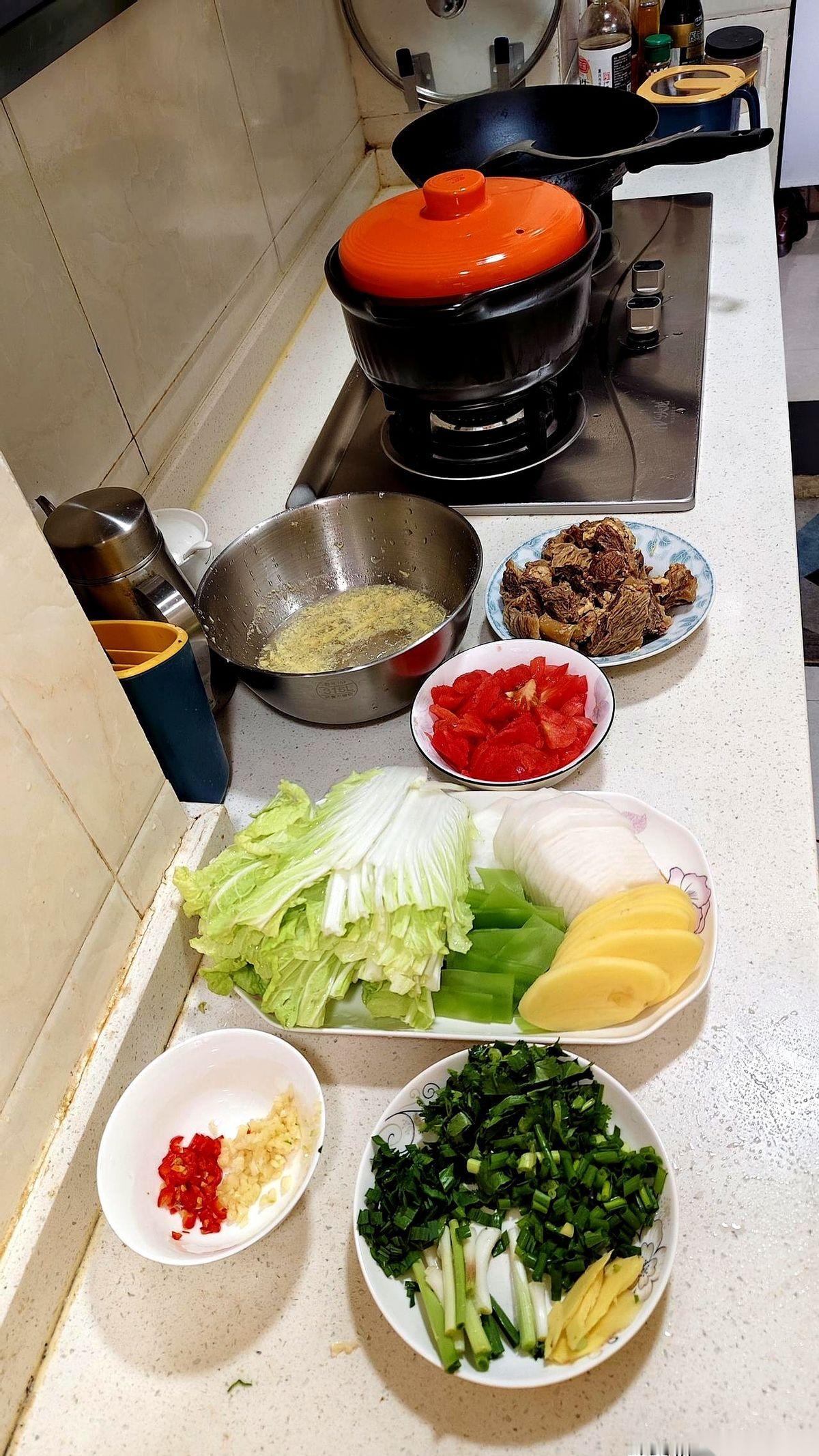 我跟你们说，今天这锅番茄牛腩，算是翻车翻到家了。汤寡淡得像忘了放盐，颜色也灰头