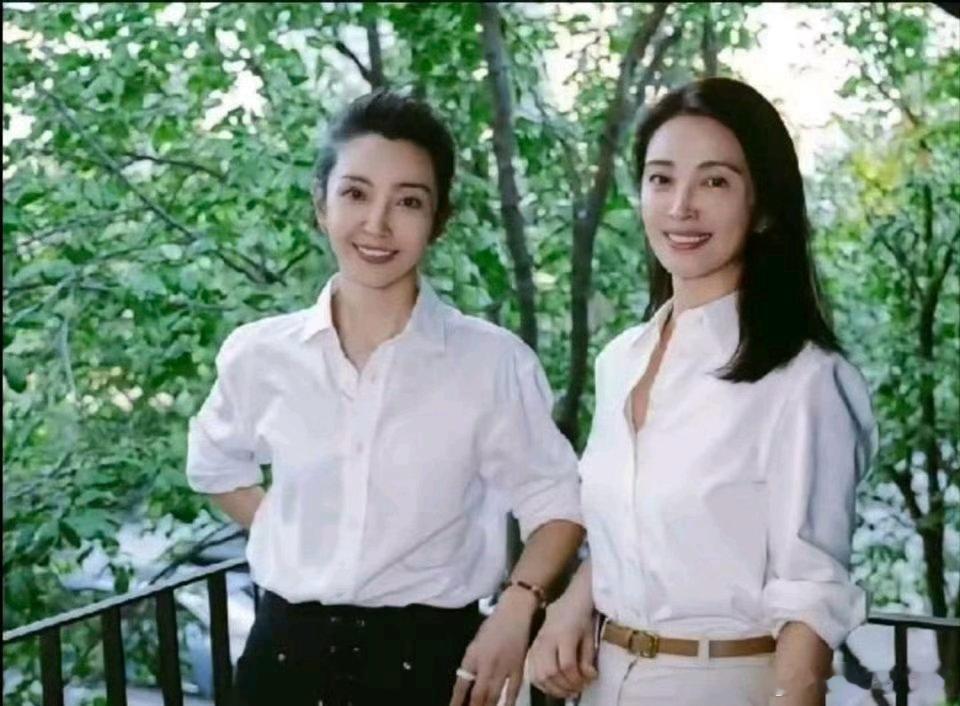 李冰冰和妹妹合照，这脸简直一模一样啊