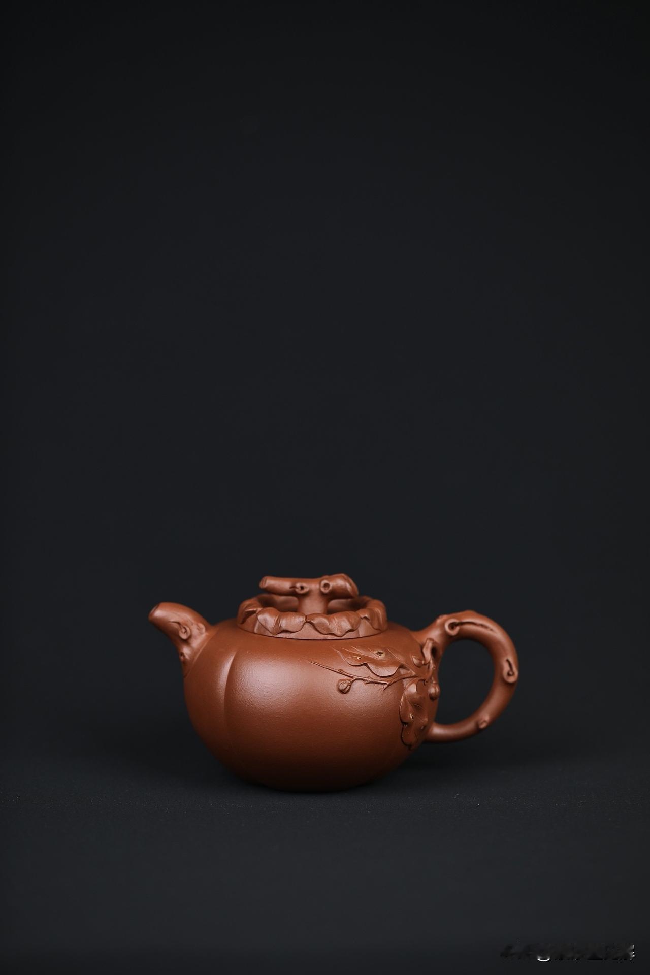 如意柿｜全手工｜实力派陶手｜严伟作品｜藏品原矿朱砂｜容量320cc依托事事如