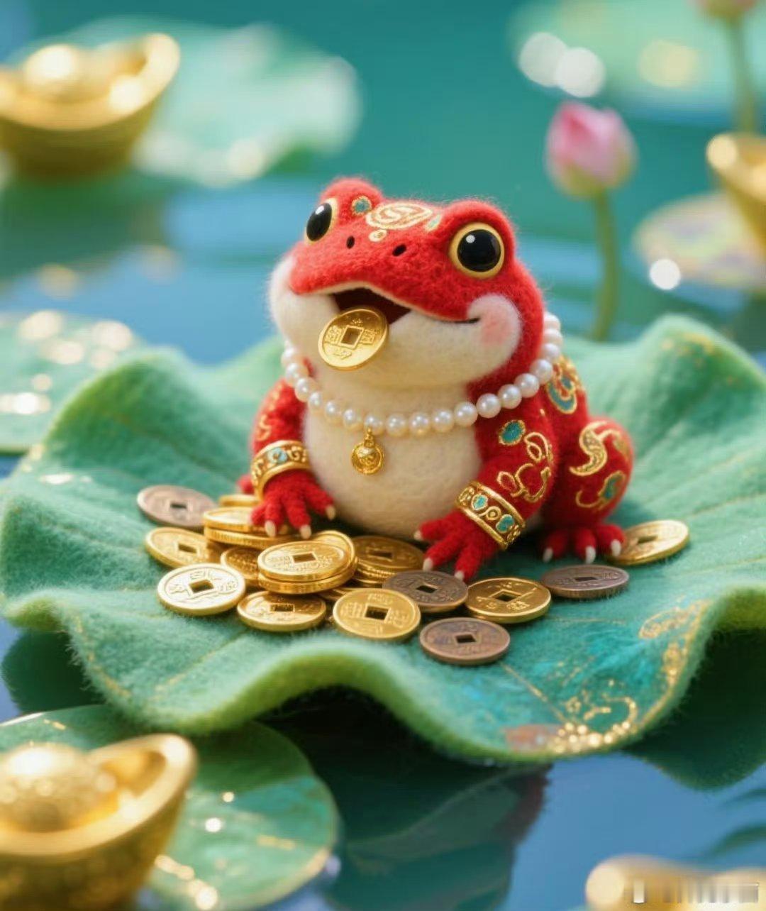 这只吐金币的蟾蜍来给大家送金币了。点赞，爆金币了。