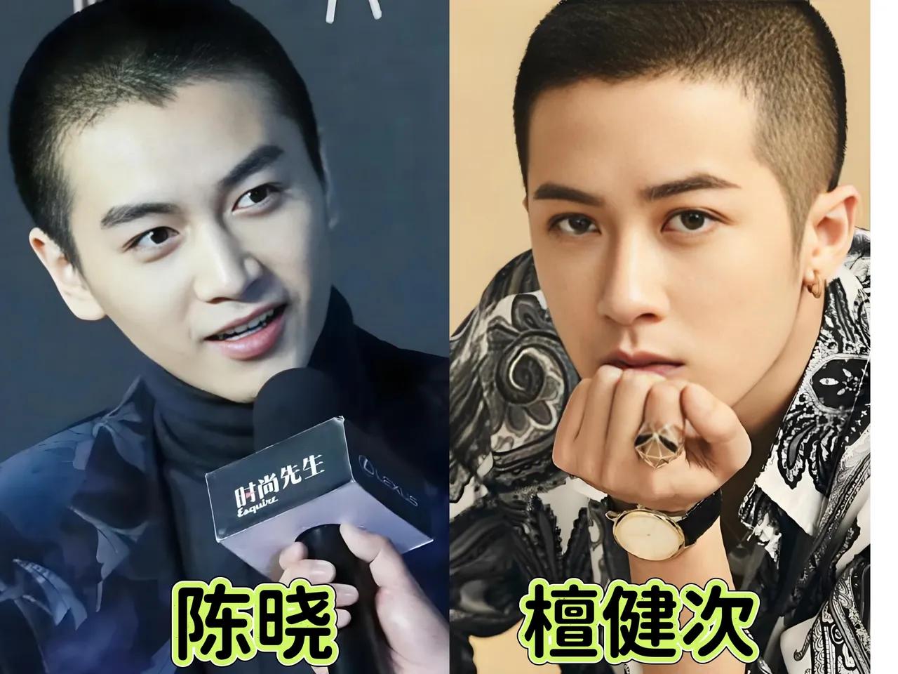 男明星平头很帅气，一下子眼前一亮。都说检验帅哥的标准就是寸头，这话真一点不假，这