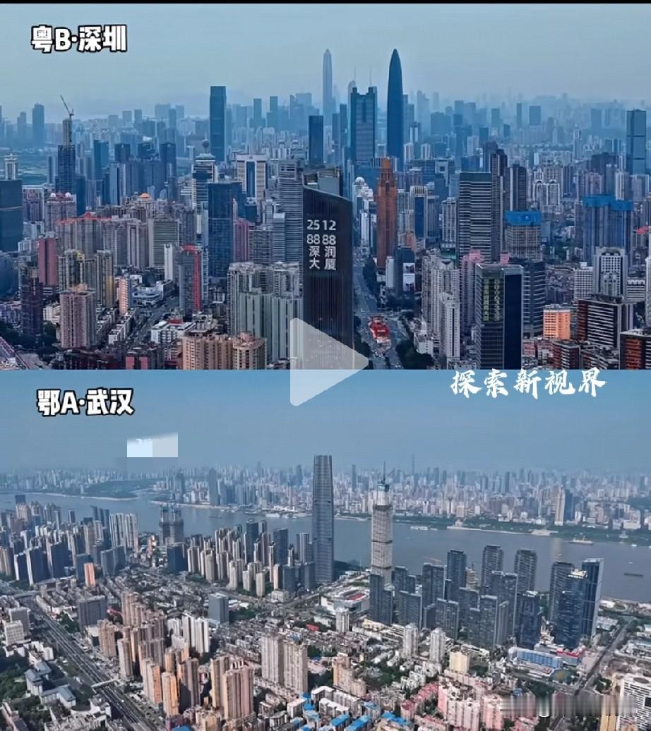 “中国高楼只看上海吗？”广东深圳粤B和湖北省会武汉鄂A，两座城市非常热衷于建摩天
