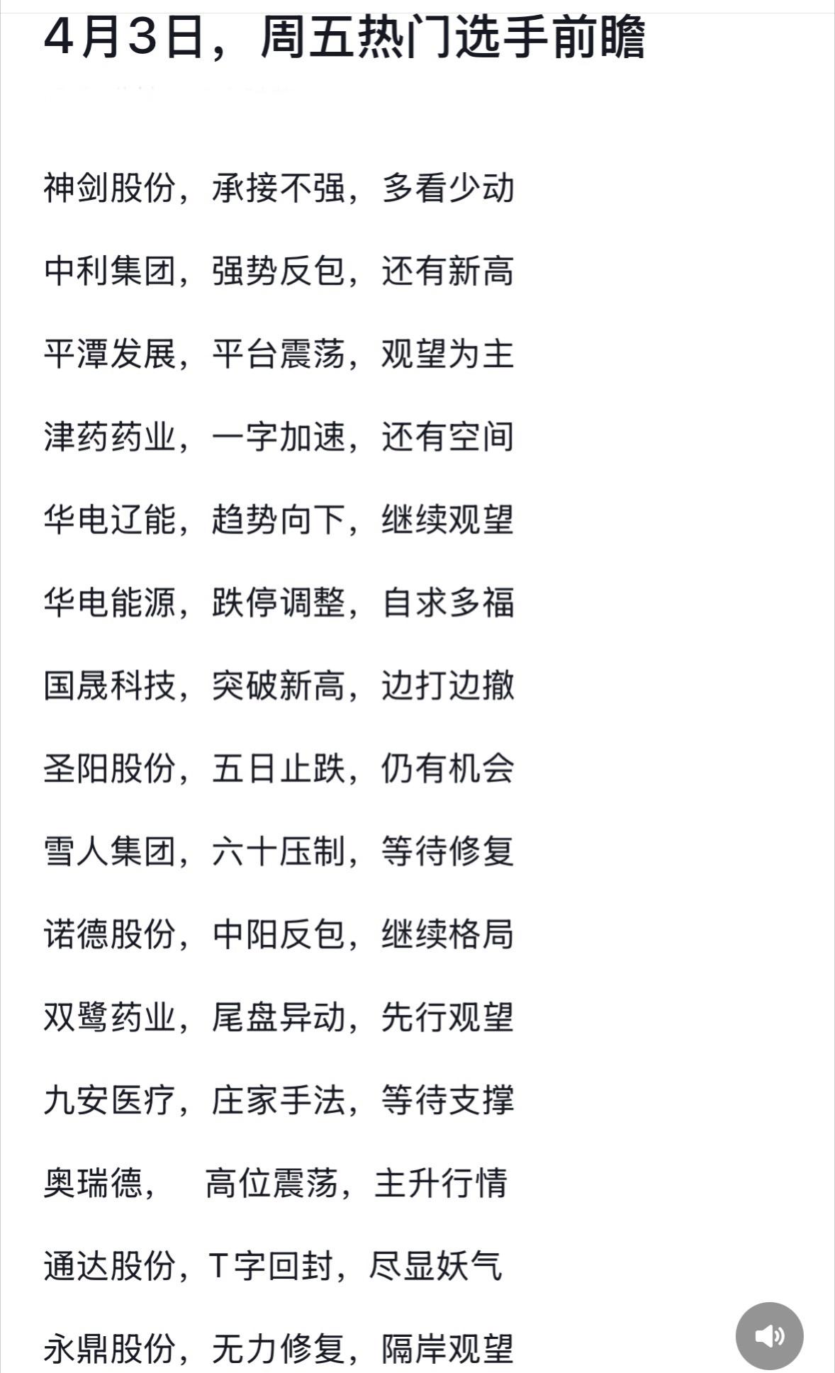 4月3日周五热门选手前瞻周五市场风云再起，多只热门股迎来关键节点。中利集团强