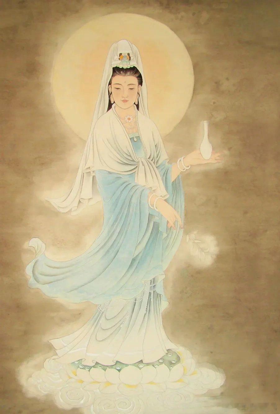 观音菩萨六字大明咒唵嘛呢叭弥吽唵：对应天道，消除傲慢嘛：对应阿修