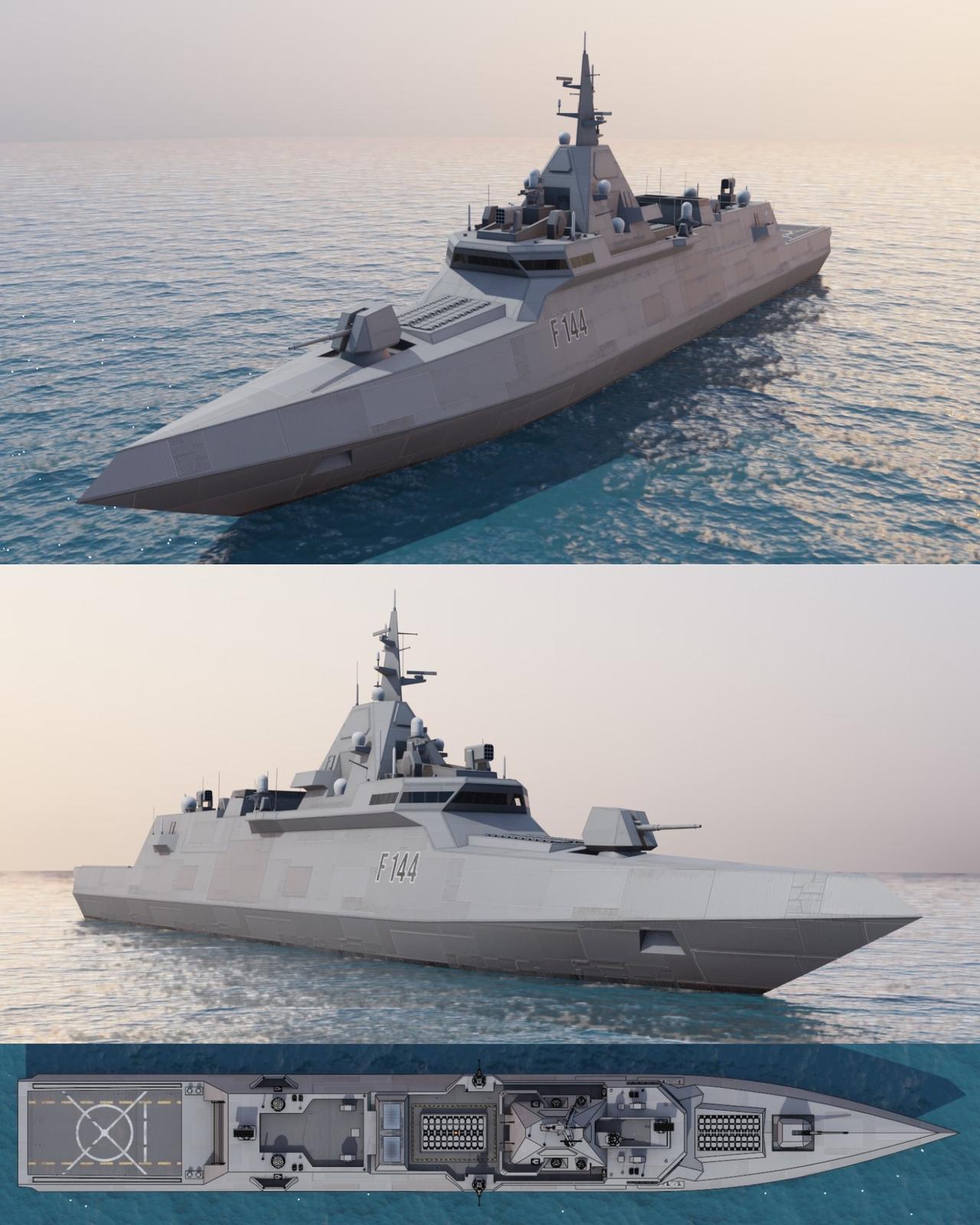 外国网友设计的一款新型防空护卫舰角色，值得借鉴！它拥有一个流线型的120米