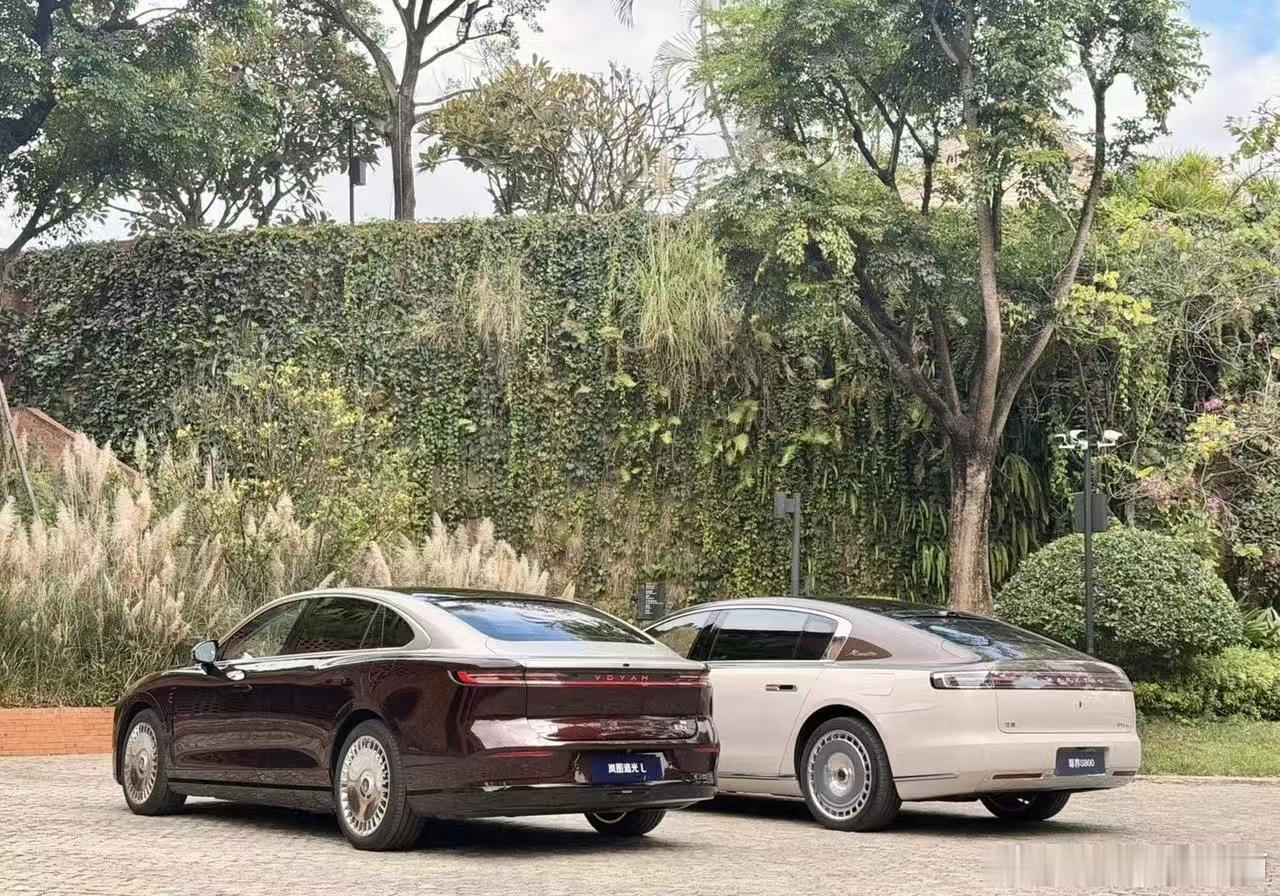 雅！这气质真是没谁了将岚图追光L和尊界S800并列展示，那份从容不迫的气场丝毫不