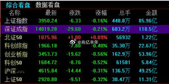 上证指数跌0.16%，深证成指跌0.21%，创业板指跌0.56%。今日看盘a股
