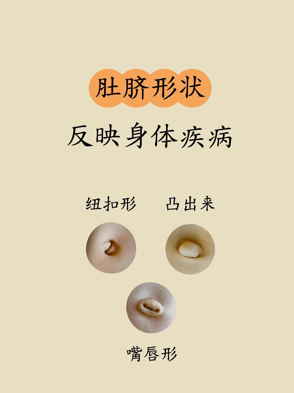 你的肚脐形状，反映你的身体状况！古人有“脐为五脏六腑之本，元气归藏之根”之说。并