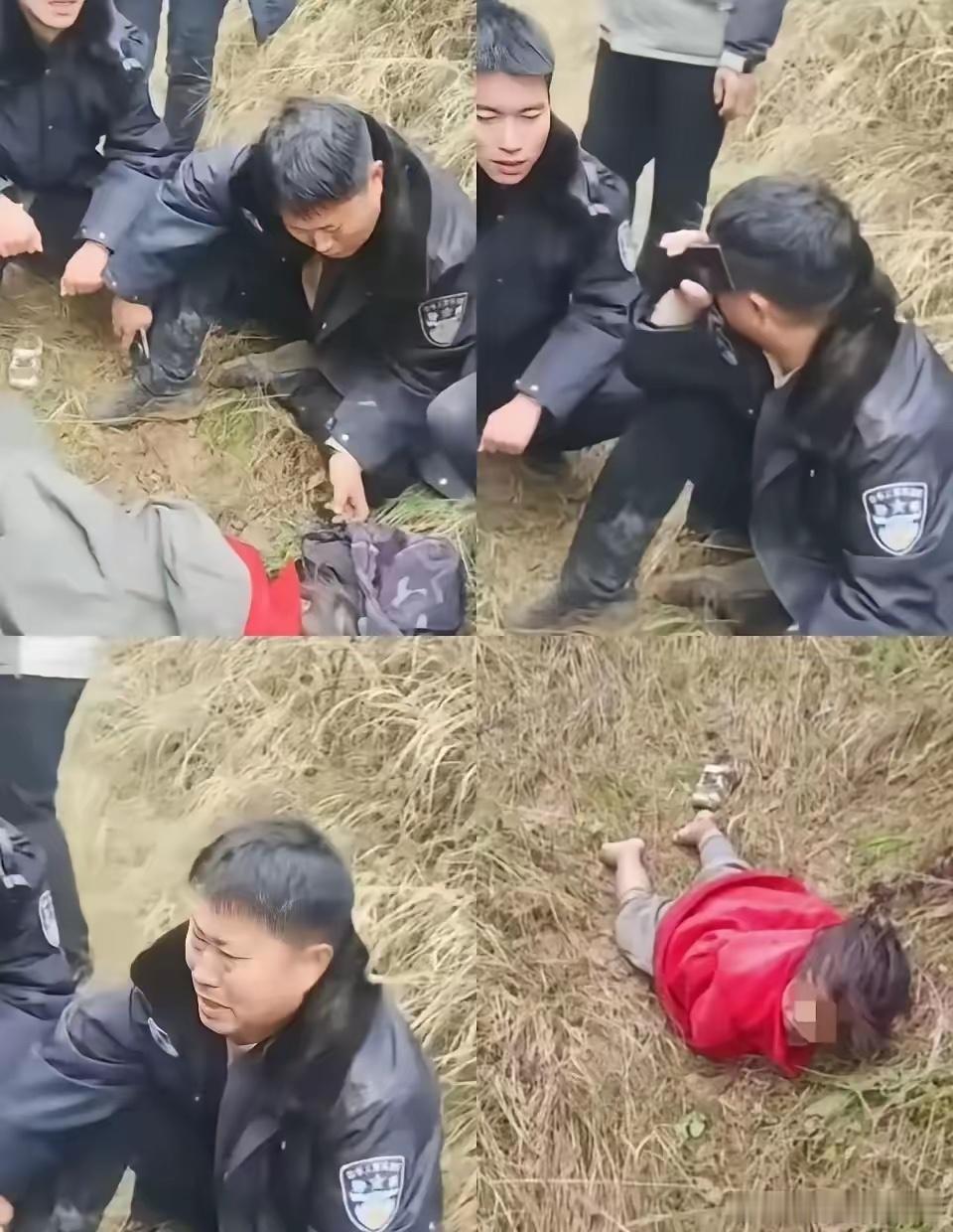 失踪4岁女孩找到了，我没哭看到爷爷奶奶下跪，我也没哭但看到一身泥泞的派出所所长坐