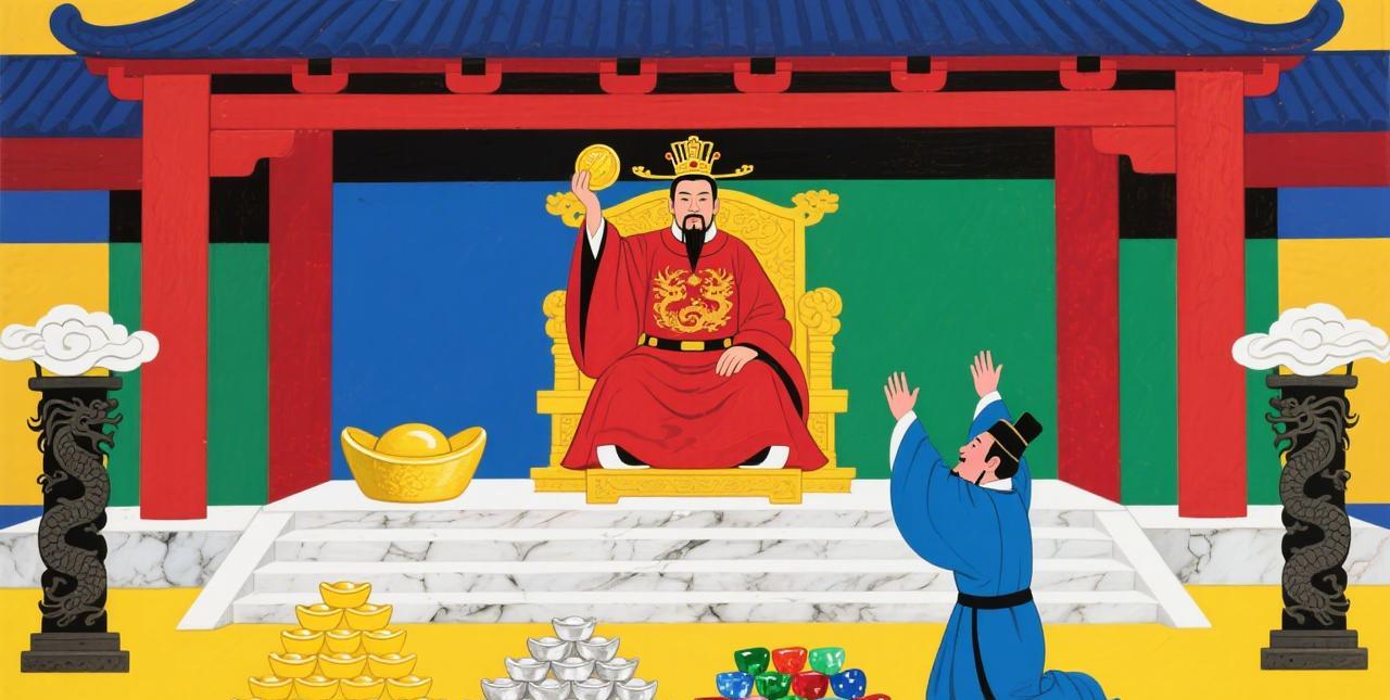 皇帝派使臣出使番邦，使臣觉察到后者意图阴谋叛乱，于是就以皇帝的名义征调各属国的军