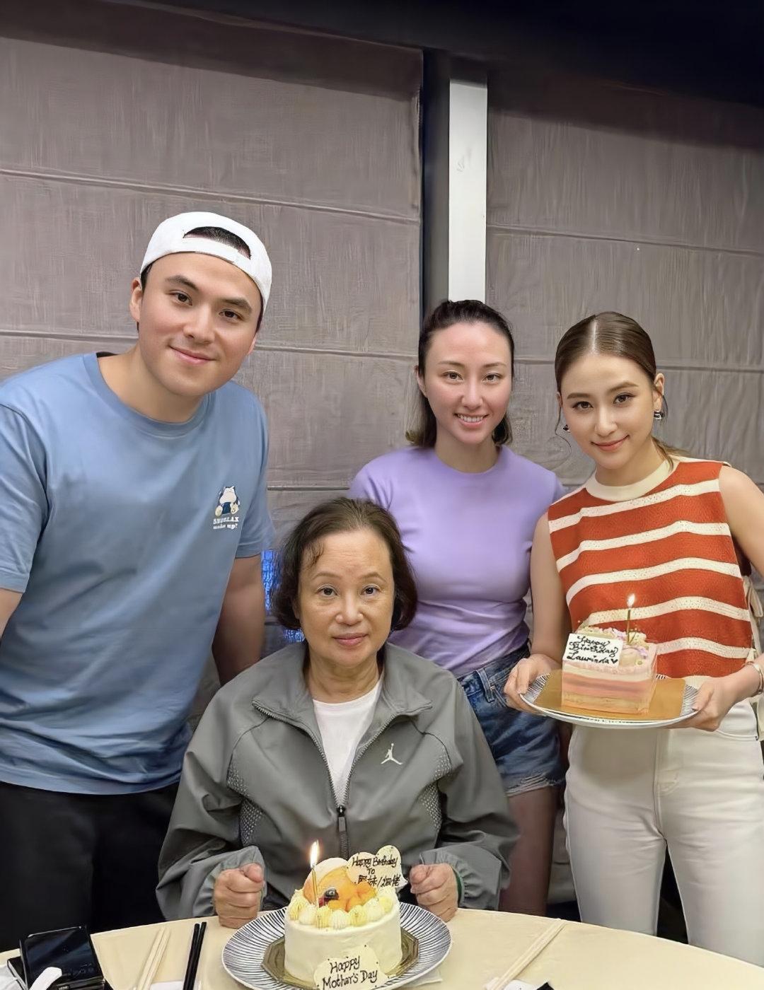 73岁赌王三太陈婉珍最新近照，她给儿子女儿庆祝生日，整个人看起来苍老了好多，脸色