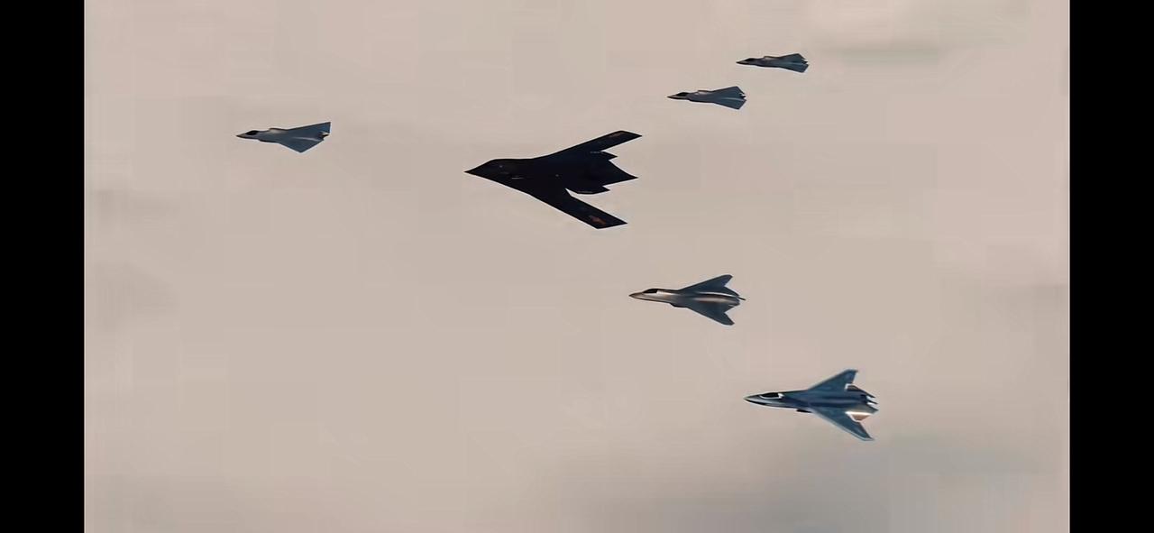 没想到这张动图，歼-20战斗机，歼-35战斗机竟然都没有跟上来？这豪横配置以歼