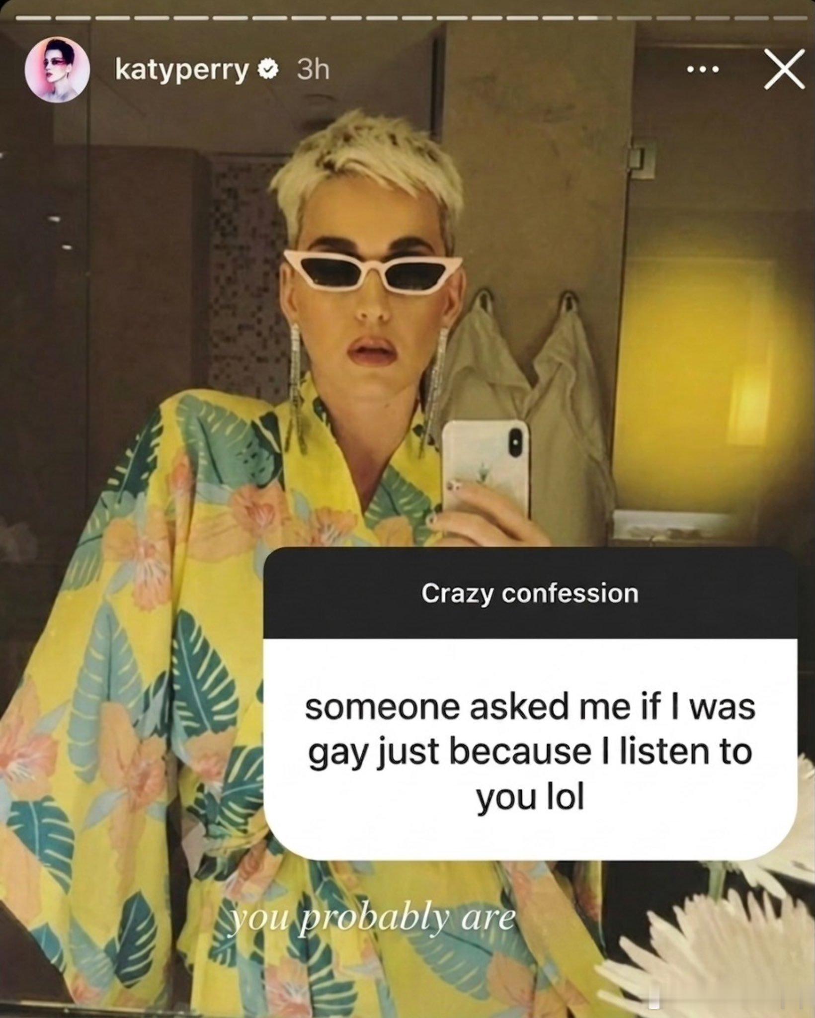 经典回顾水果姐KatyPerry回应一位网友的真心话投稿：妈呀大姐，有人就因为