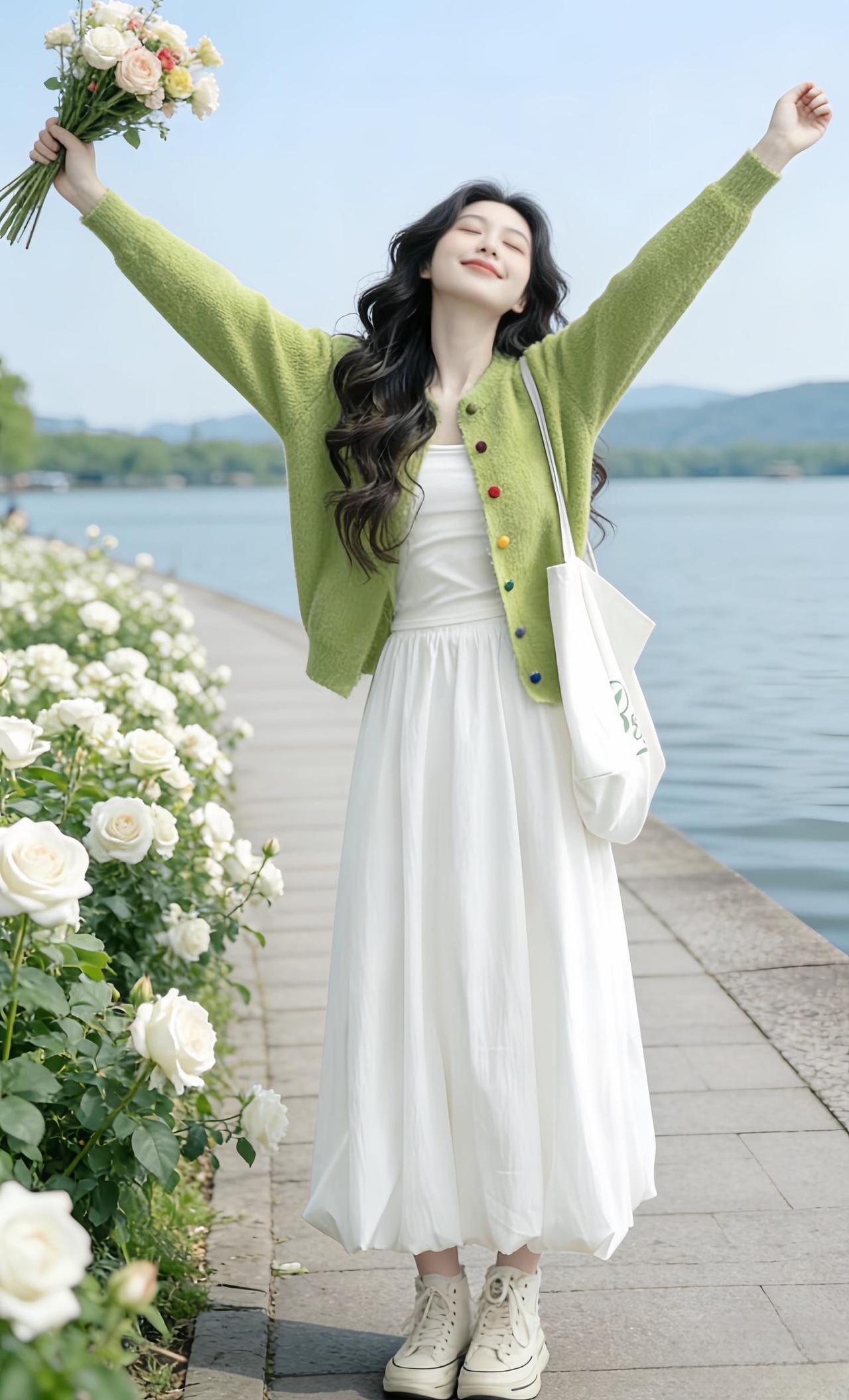 阳光明媚的湖边