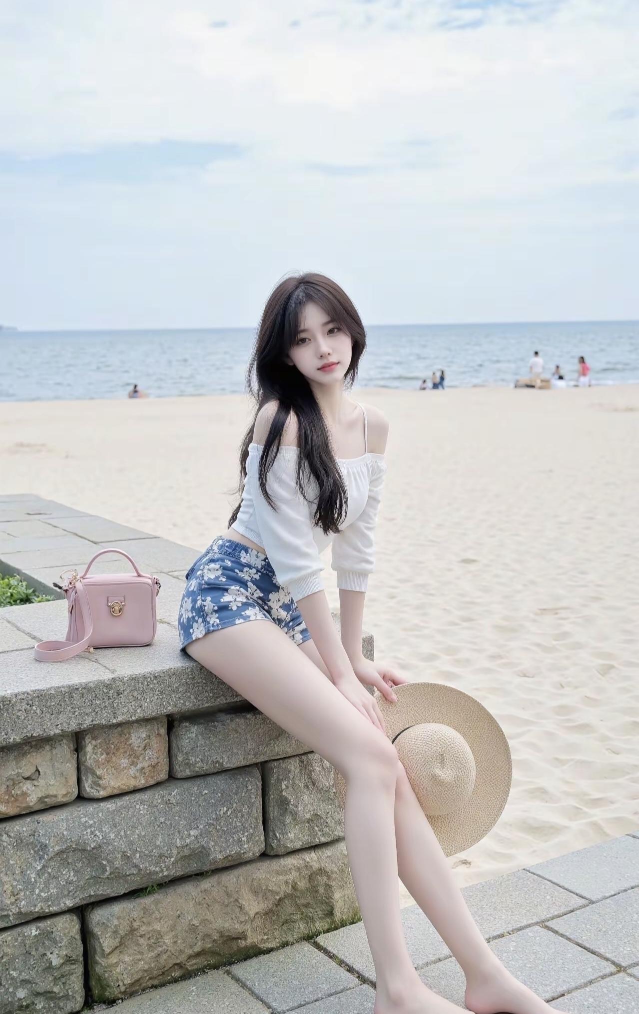 风把海的味道吹到岸边，裙摆沾了点沙粒的温度。今天的阳光没那么刺眼，草帽扣着未说完