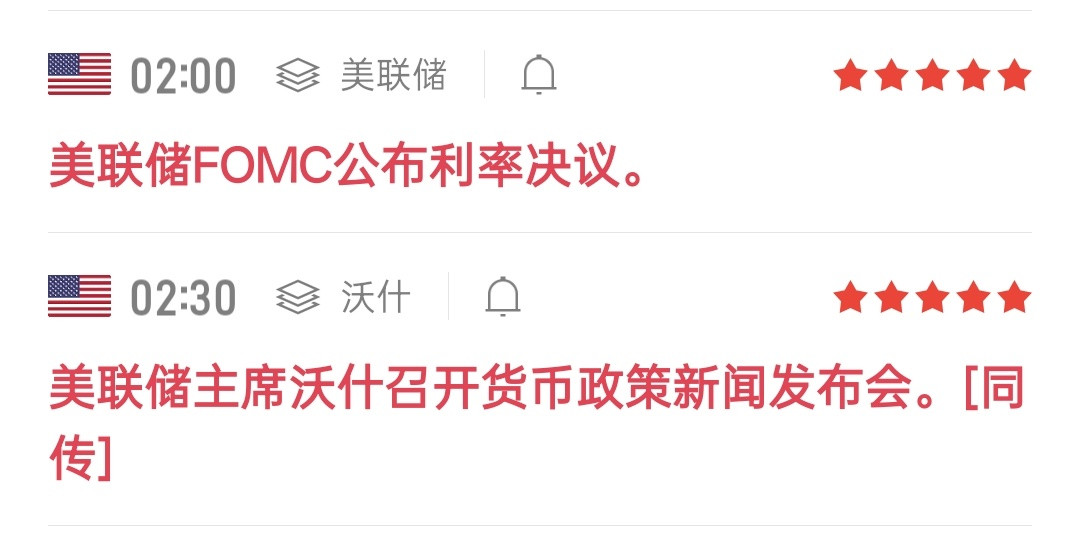 凌晨美联储利率决议重磅登场，变盘窗口临近！想要实时跟进决议解读、第一时间获取盘中