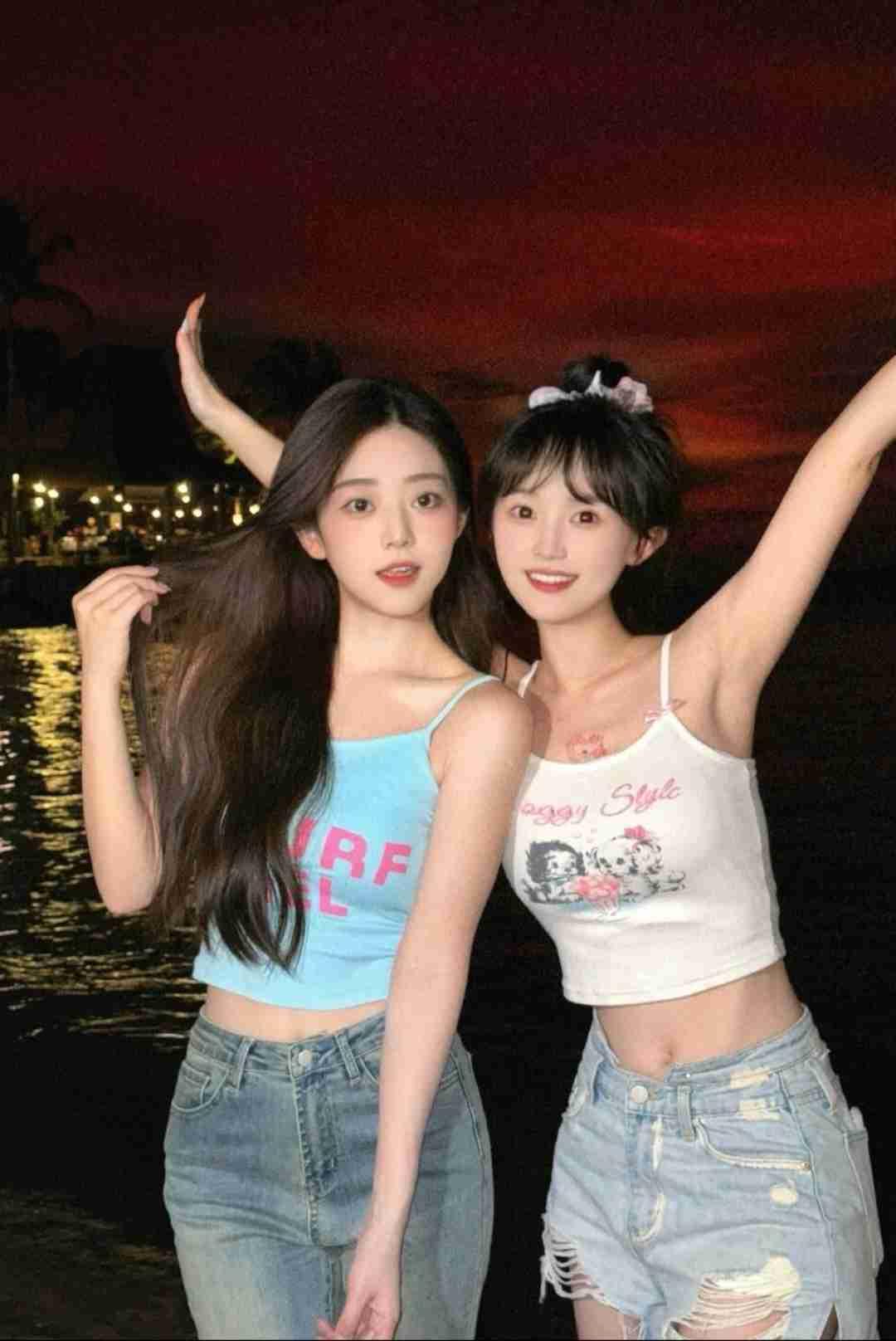 少女摄影|NO.0117期海滨落日下的清甜少女甜系少女照夜景气质少女海边