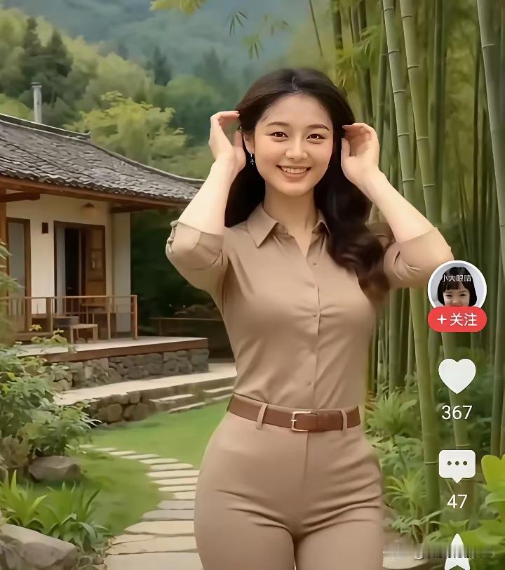 天净沙·山间美女山间美眷经年，日常平淡如绵，无虑无忧梦甜。时光轻转，开