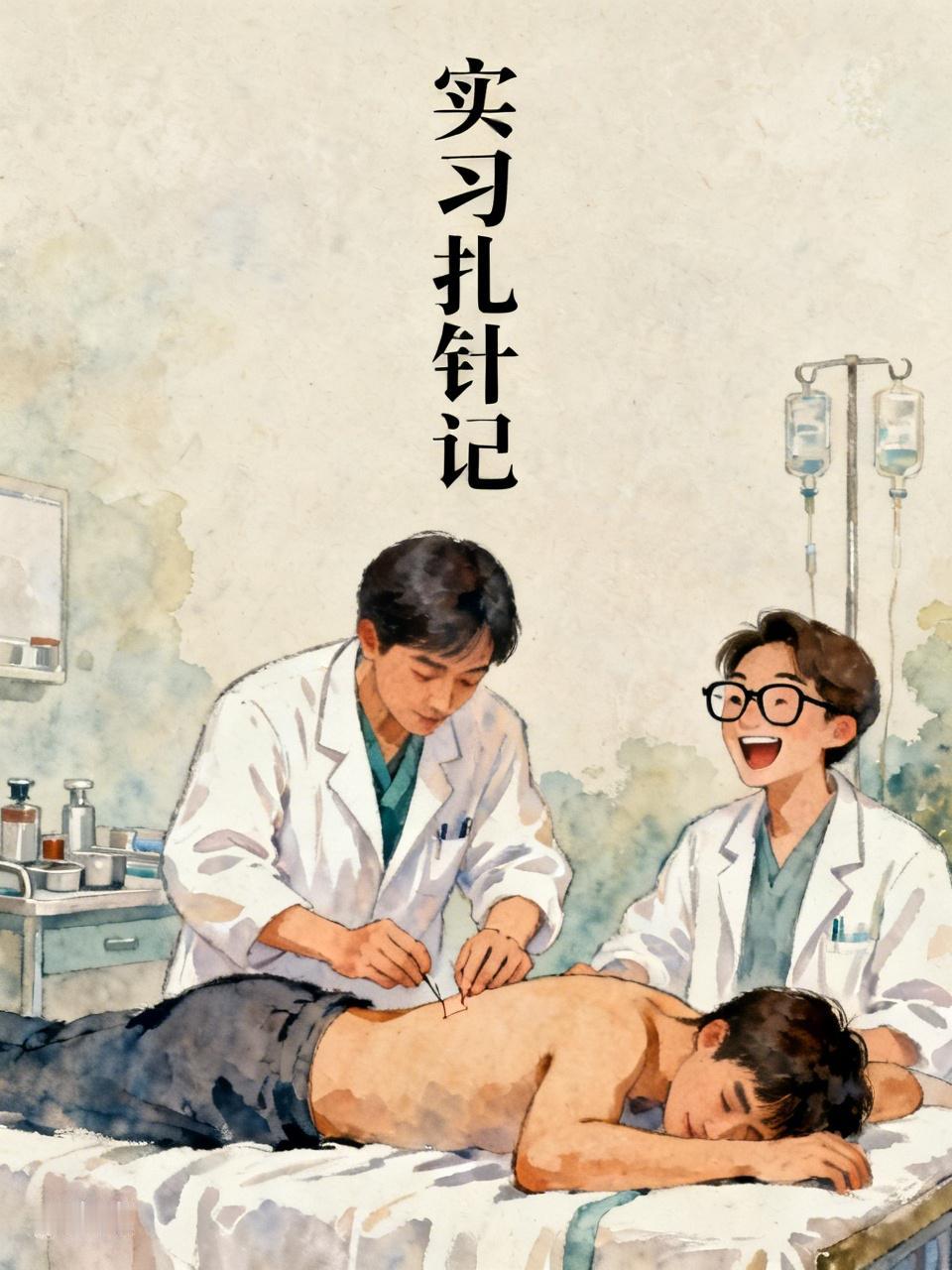 医院实习时，给一大叔扎屁股针，可能大叔的皮厚吧，第一下竟然没扎进去。这一下子激发