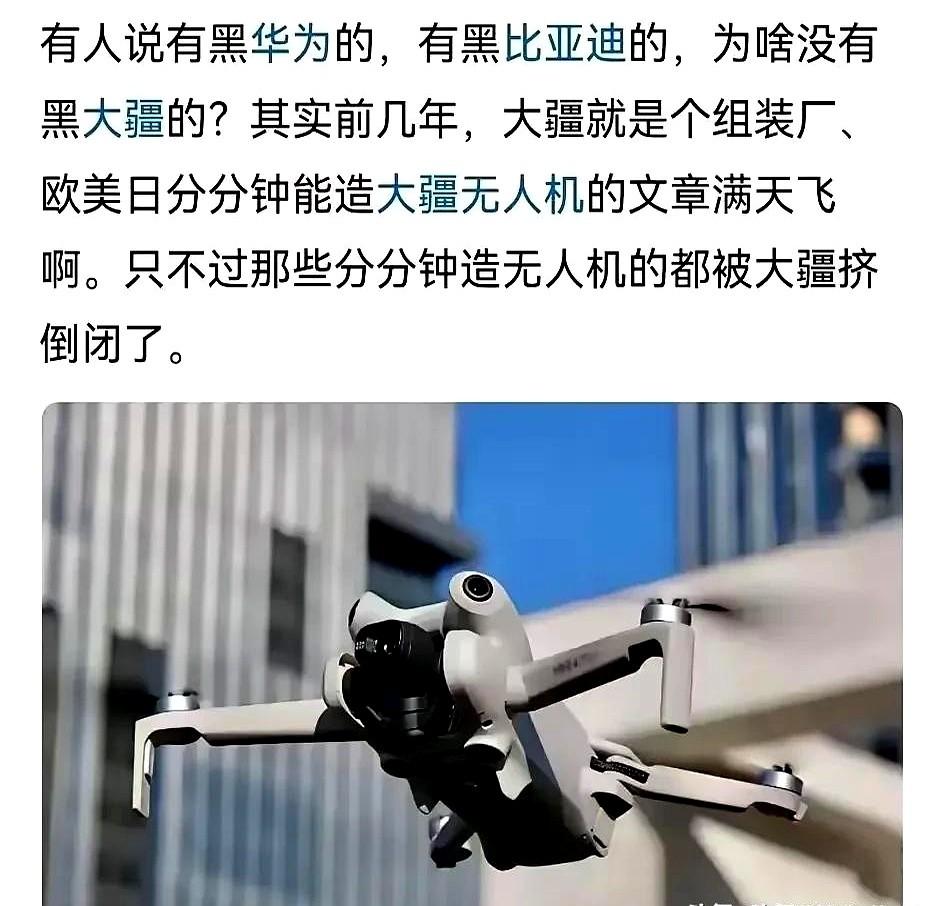 当年大疆可被网上喷惨了，各种黑稿，又是嫌贵又是抹黑，喷得那叫一个惨。但有些人