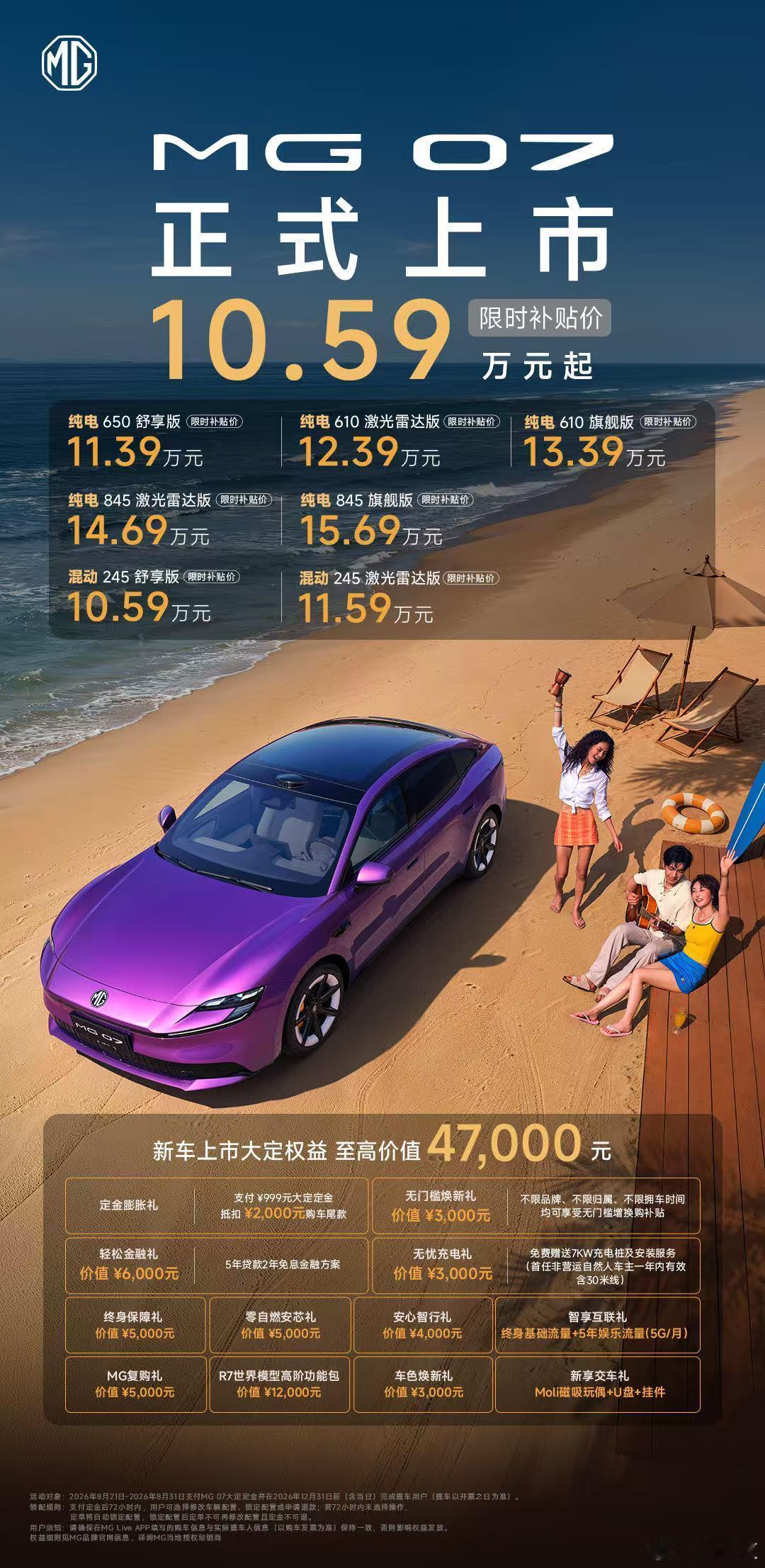 MG07这次上市，压根没给其他车留活路。MG07上市降2万MG07发布10.59