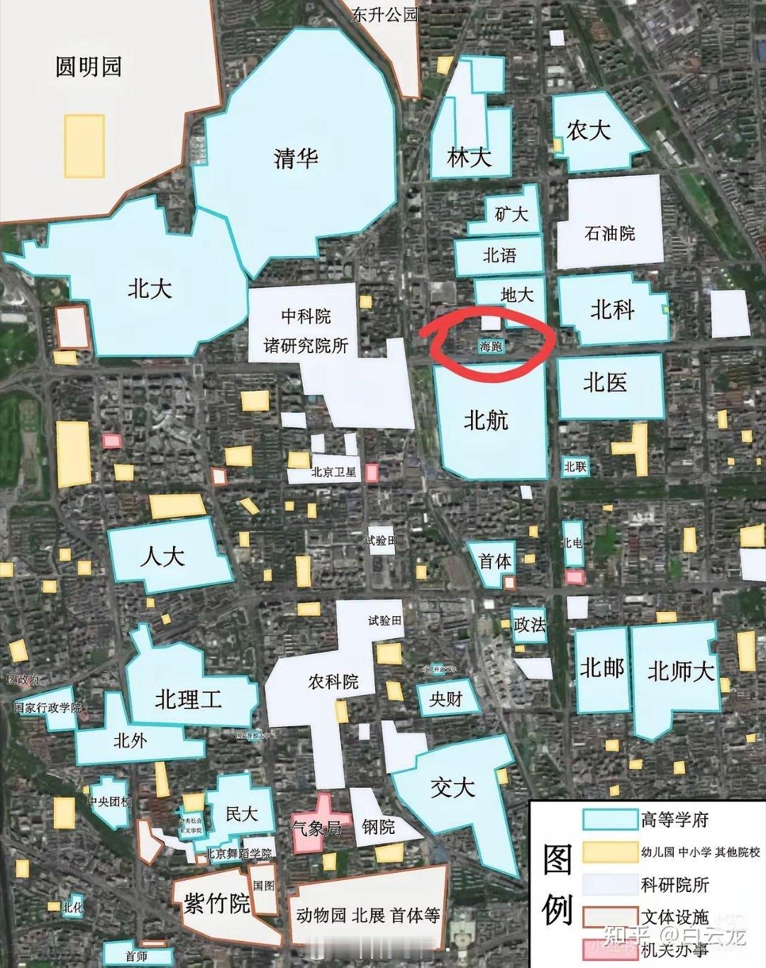 海跑大学在北京众多高校中还独占一角呀