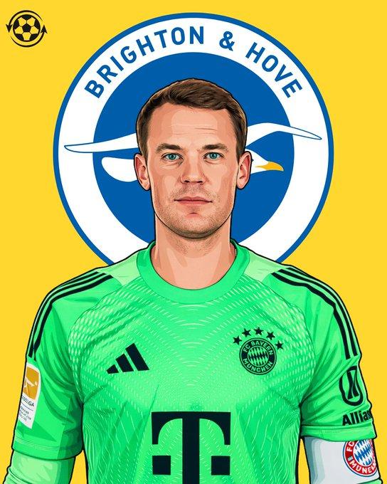 欧洲转会新闻！★英超养老！布莱顿已确认有意免签拜仁门将诺伊尔，这是主教练许策