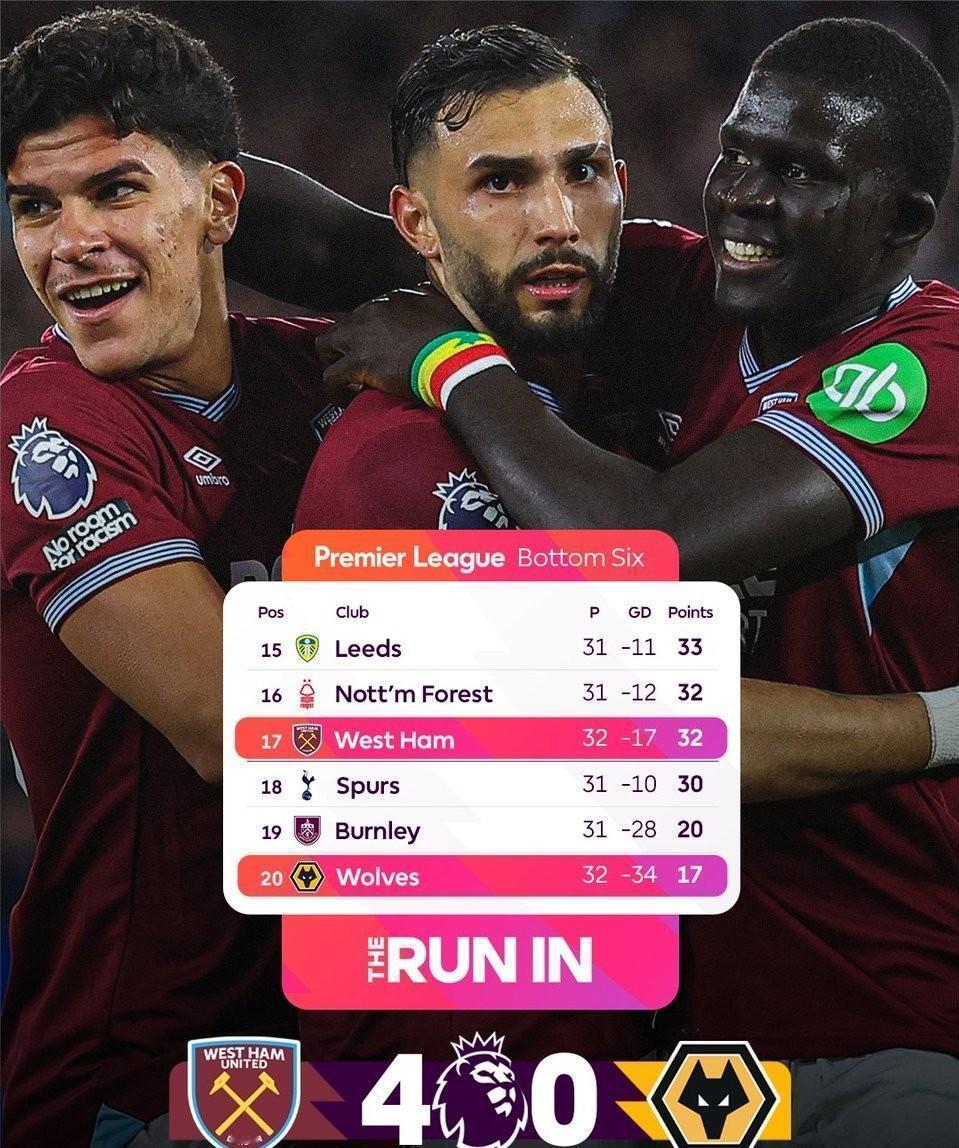 纷争开始了。利兹联回头一看，西汉姆英超积分32分，腿肚子一哆嗦，兄弟，咱俩就