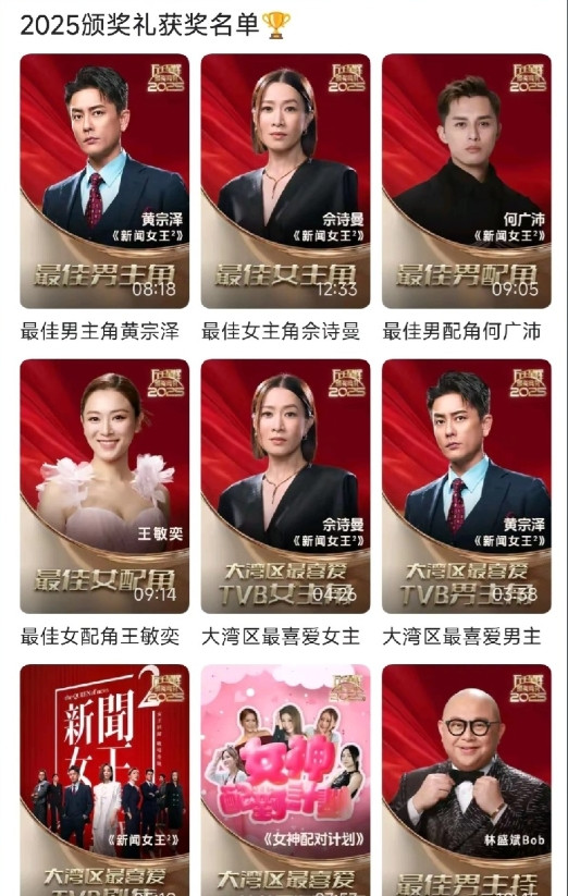 最佳剧集《新闻女王2》成为大赢家最佳女配角：王亦敏，最佳男配角：何广沛，最