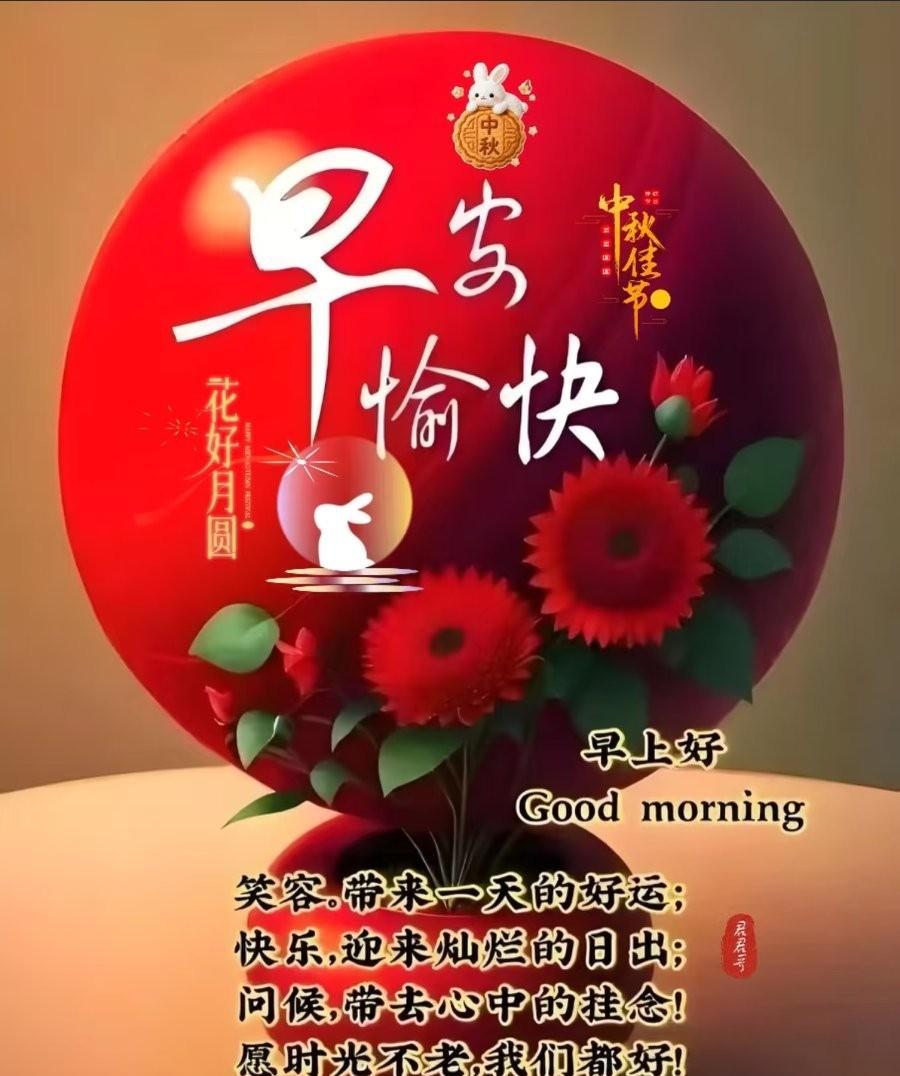 [玫瑰]早上好[玫瑰]笑容。带来一天的好运；快乐，迎来灿烂的日出；问候，带