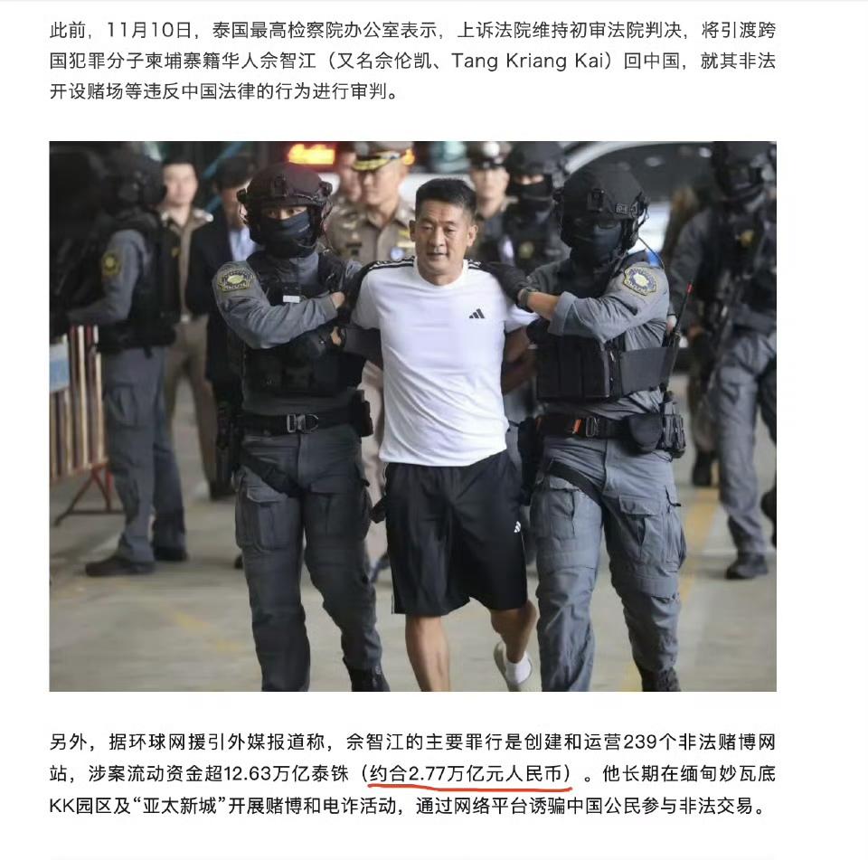 兄弟们，这个真的假的？这名叫佘智江的人创建和运营了239个非法赌博网站，涉案流动