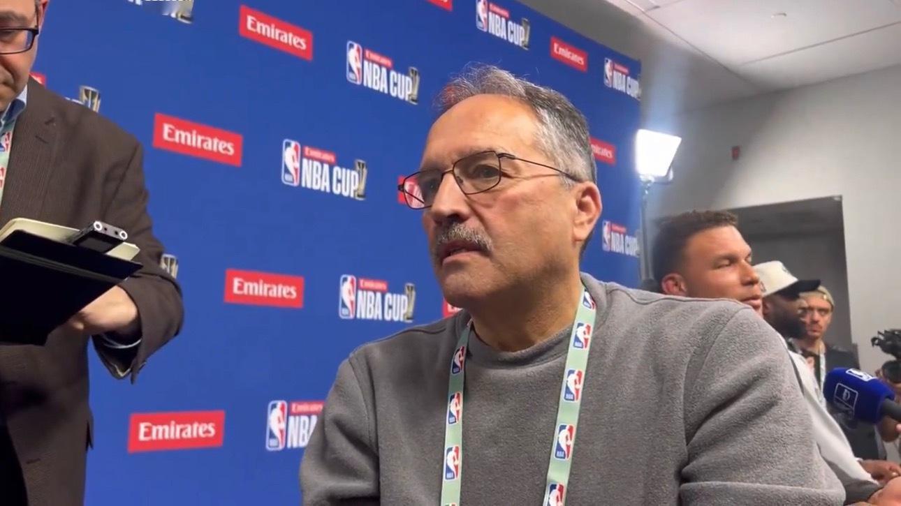 现在担任解说嘉宾的前教练斯坦·范甘迪近日接受采访被问到詹姆斯会不会在本赛季结束后