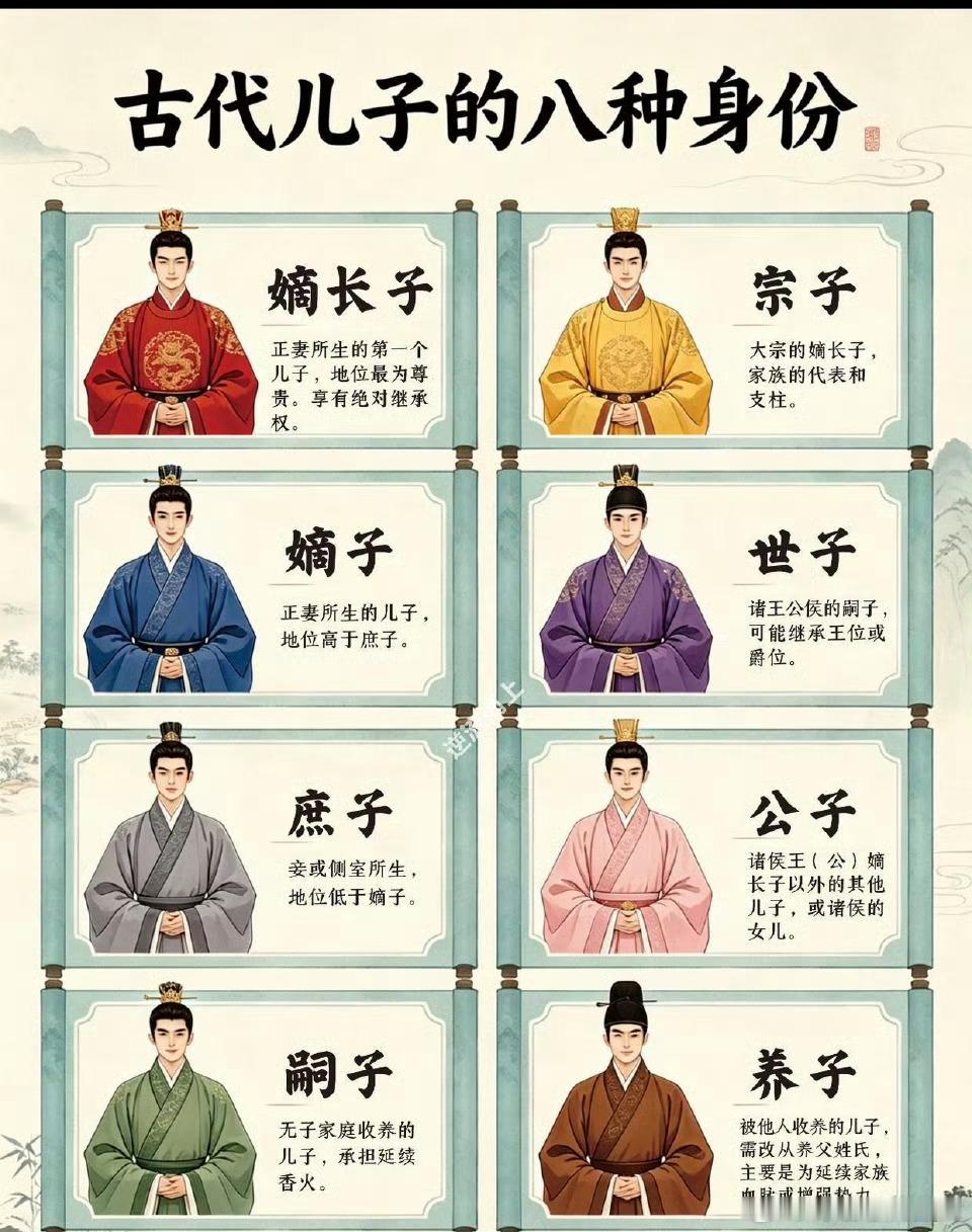 一文看懂古代儿子的8类身份：